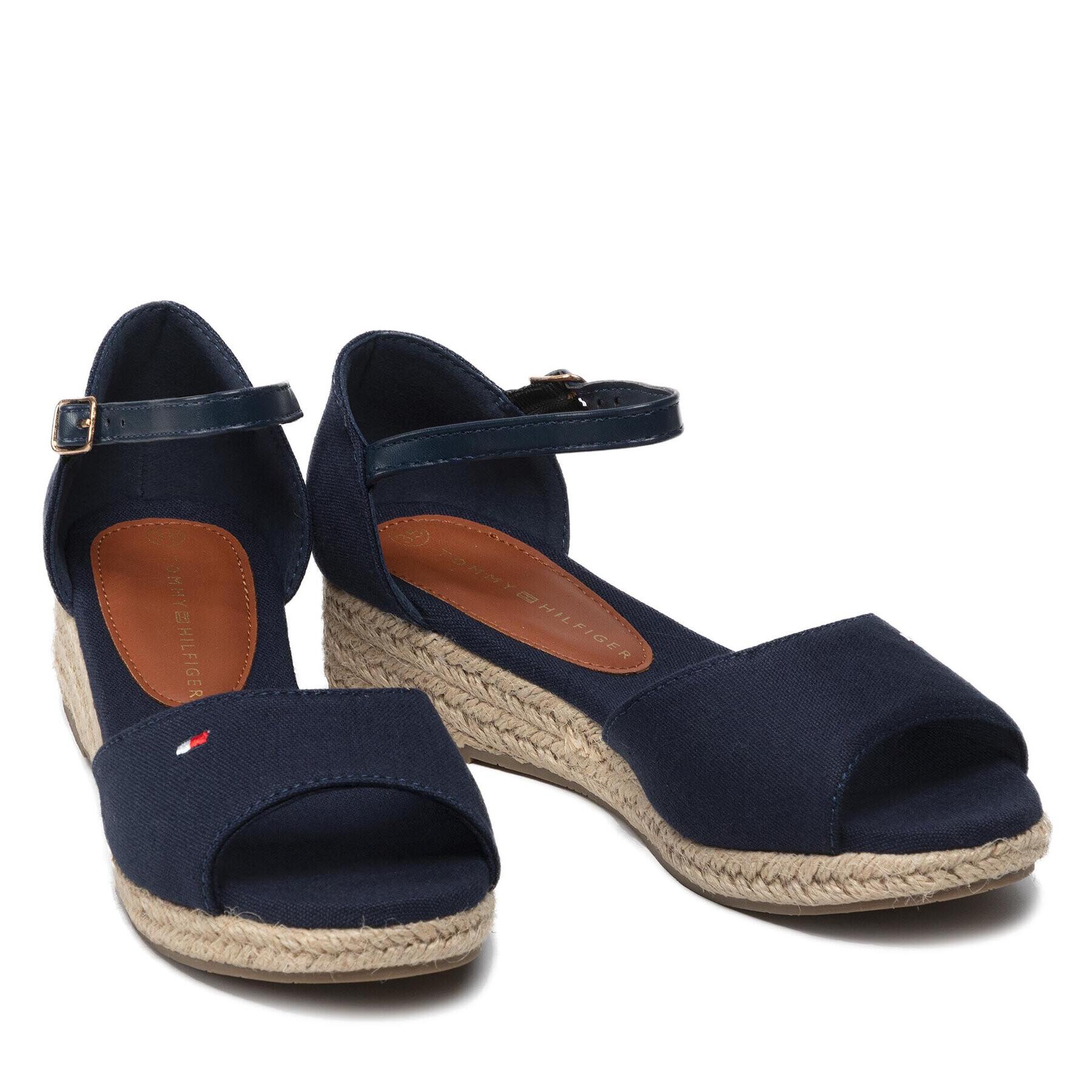 Tommy Hilfiger Espadrile Rope Wedge Sandal T3A7-32185-0048 S Bleumarin - Pled.ro