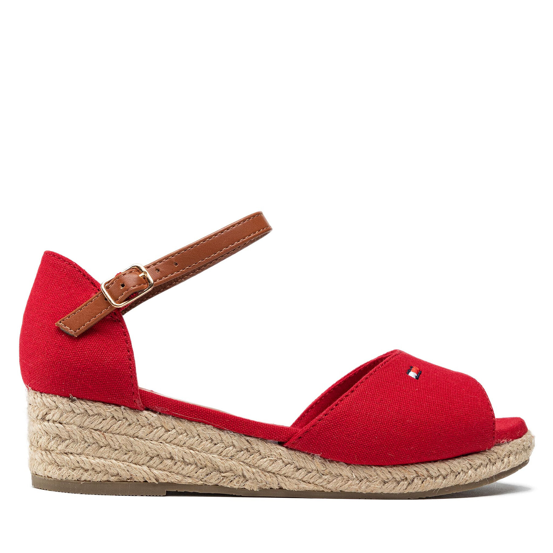 Tommy Hilfiger Espadrile Rope Wedge Sandal T3A7-32185-0048 S Roșu - Pled.ro