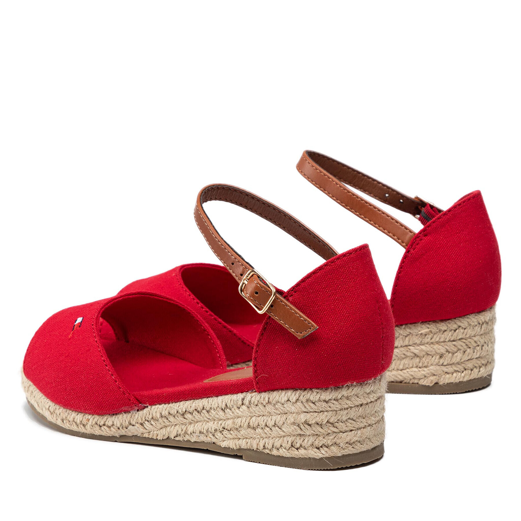 Tommy Hilfiger Espadrile Rope Wedge Sandal T3A7-32185-0048 S Roșu - Pled.ro