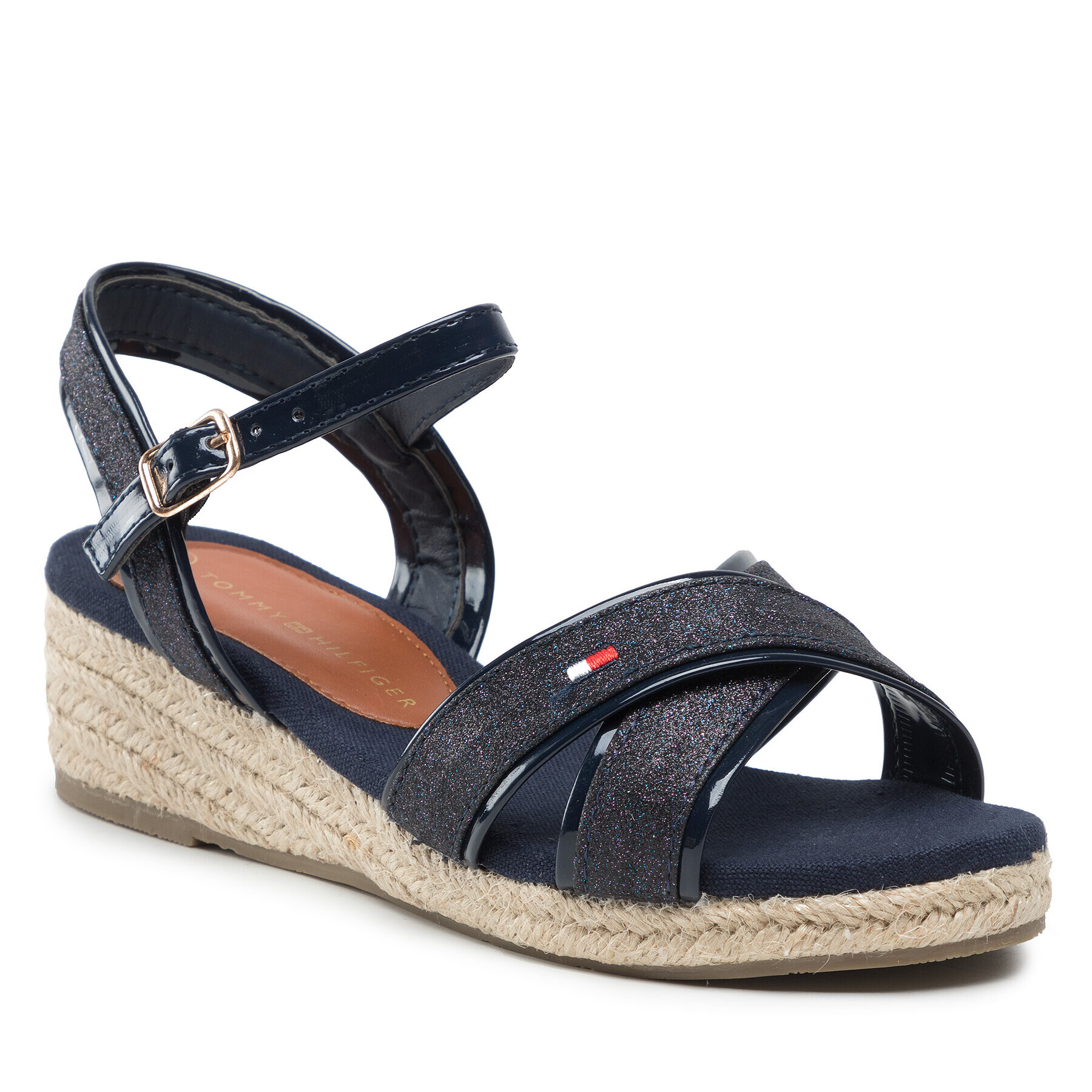 Tommy Hilfiger Espadrile Rope Wedge Sandal T3A7-32186-1380 M Bleumarin - Pled.ro