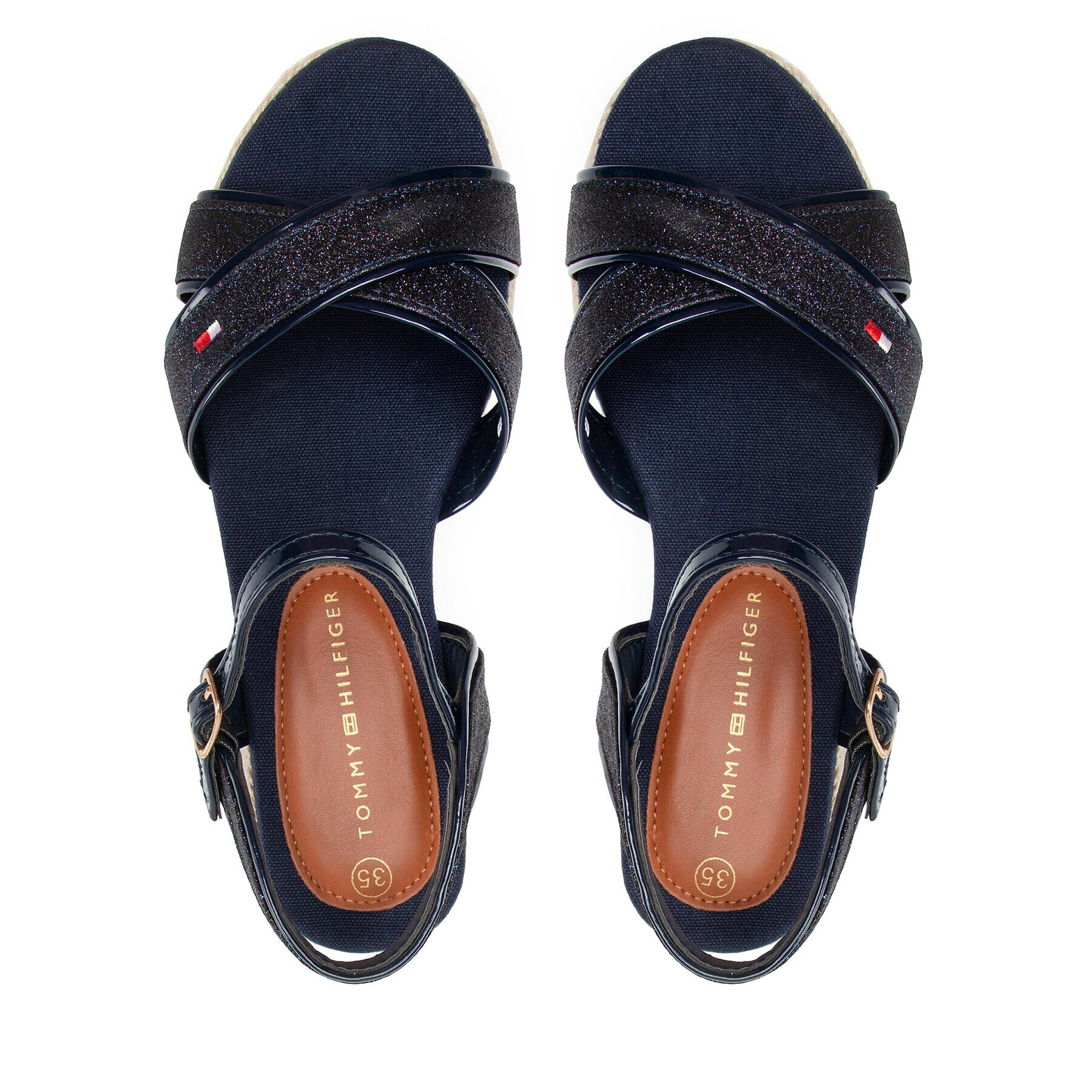 Tommy Hilfiger Espadrile Rope Wedge Sandal T3A7-32186-1380 S Bleumarin - Pled.ro