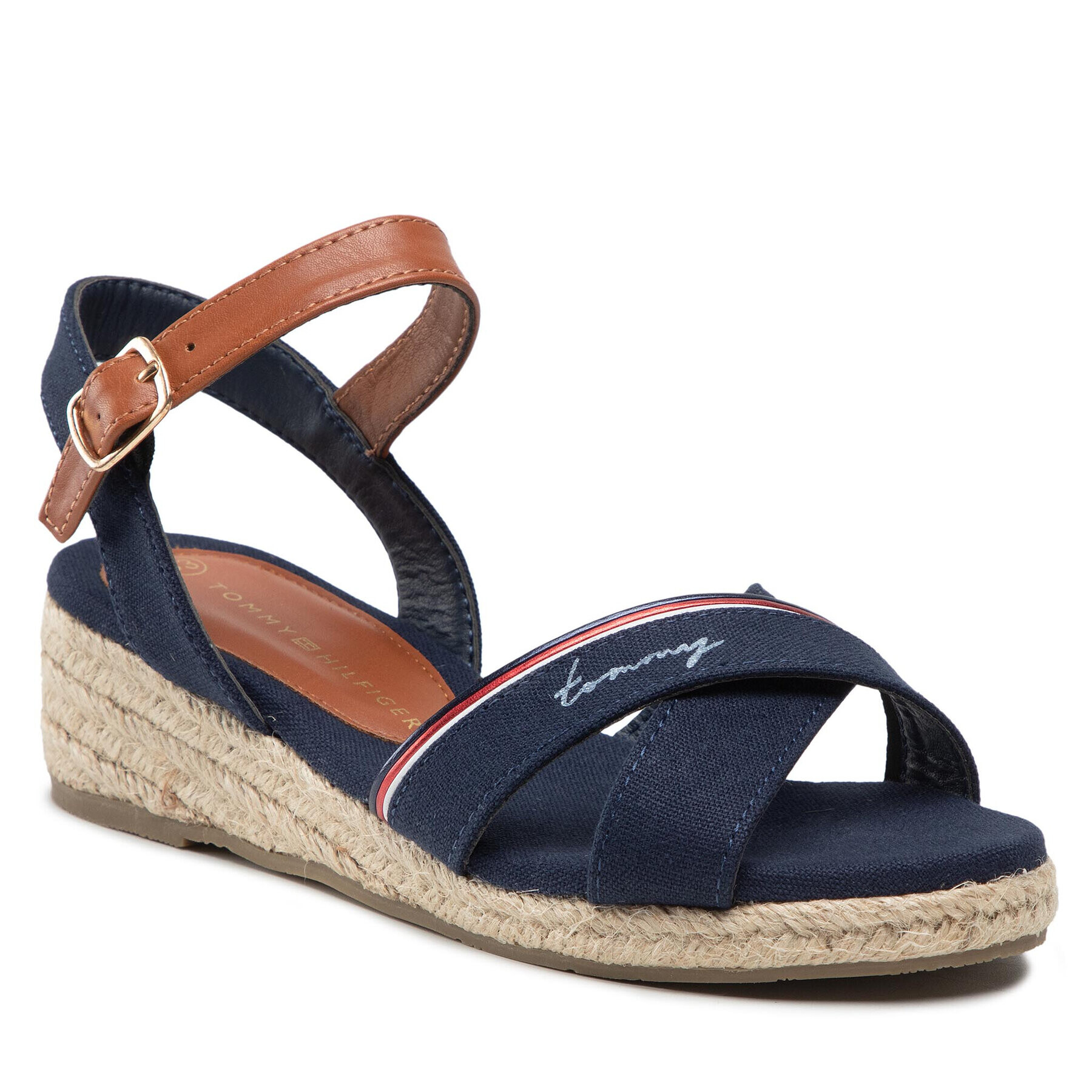 Tommy Hilfiger Espadrile Rope Wedge Sandal T3A7-32187-0547 Bleumarin - Pled.ro