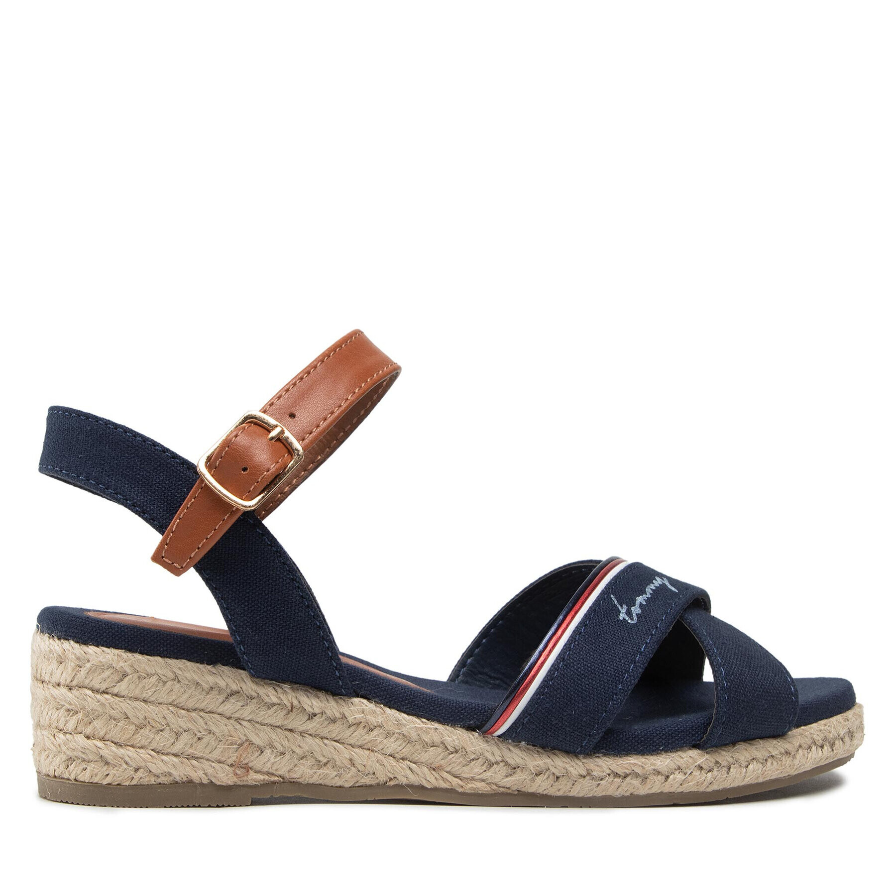 Tommy Hilfiger Espadrile Rope Wedge Sandal T3A7-32187-0547 Bleumarin - Pled.ro