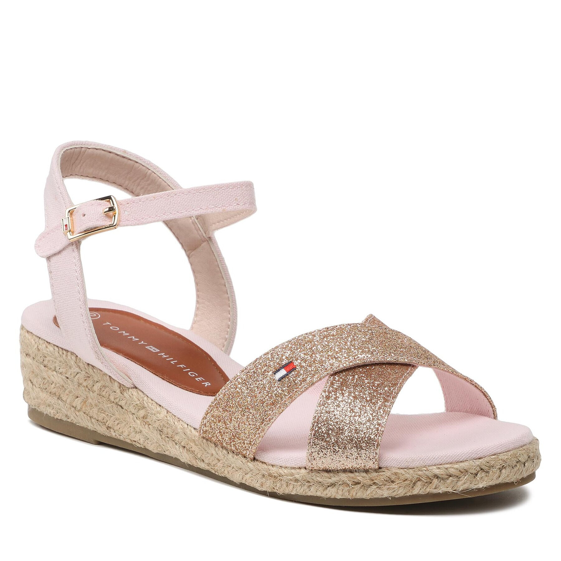 Tommy Hilfiger Espadrile Rope Wedge Sandal T3A7-32775-1596 S Roz - Pled.ro