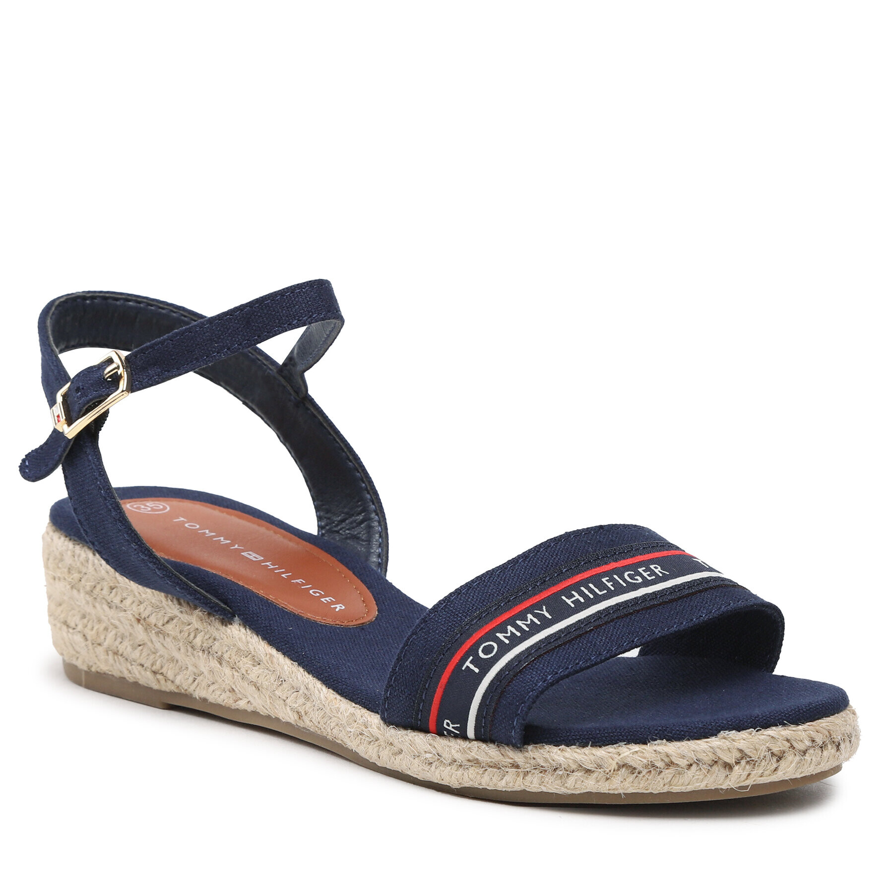 Tommy Hilfiger Espadrile Rope Wedge Sandal T3A7-32777-0048 S Bleumarin - Pled.ro