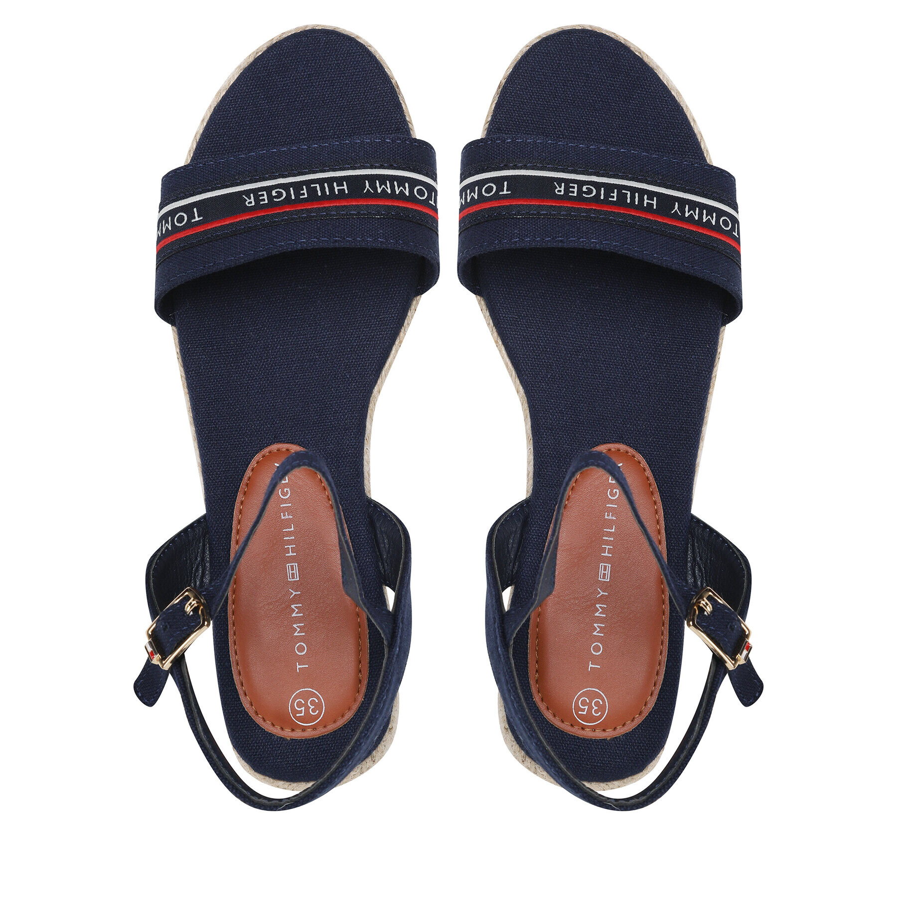 Tommy Hilfiger Espadrile Rope Wedge Sandal T3A7-32777-0048 S Bleumarin - Pled.ro