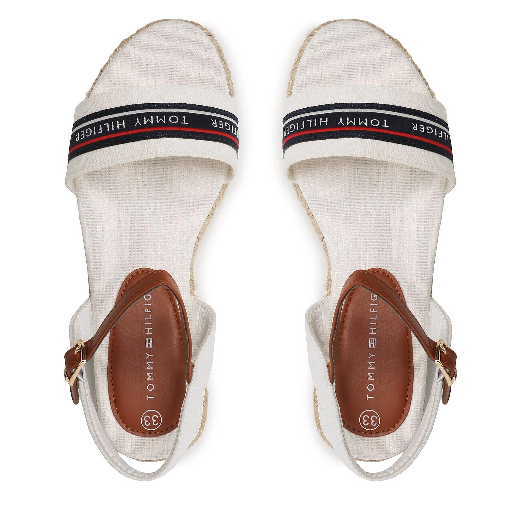 Tommy Hilfiger Espadrile Rope Wedge T3A7-32777-0048X100 M Alb - Pled.ro