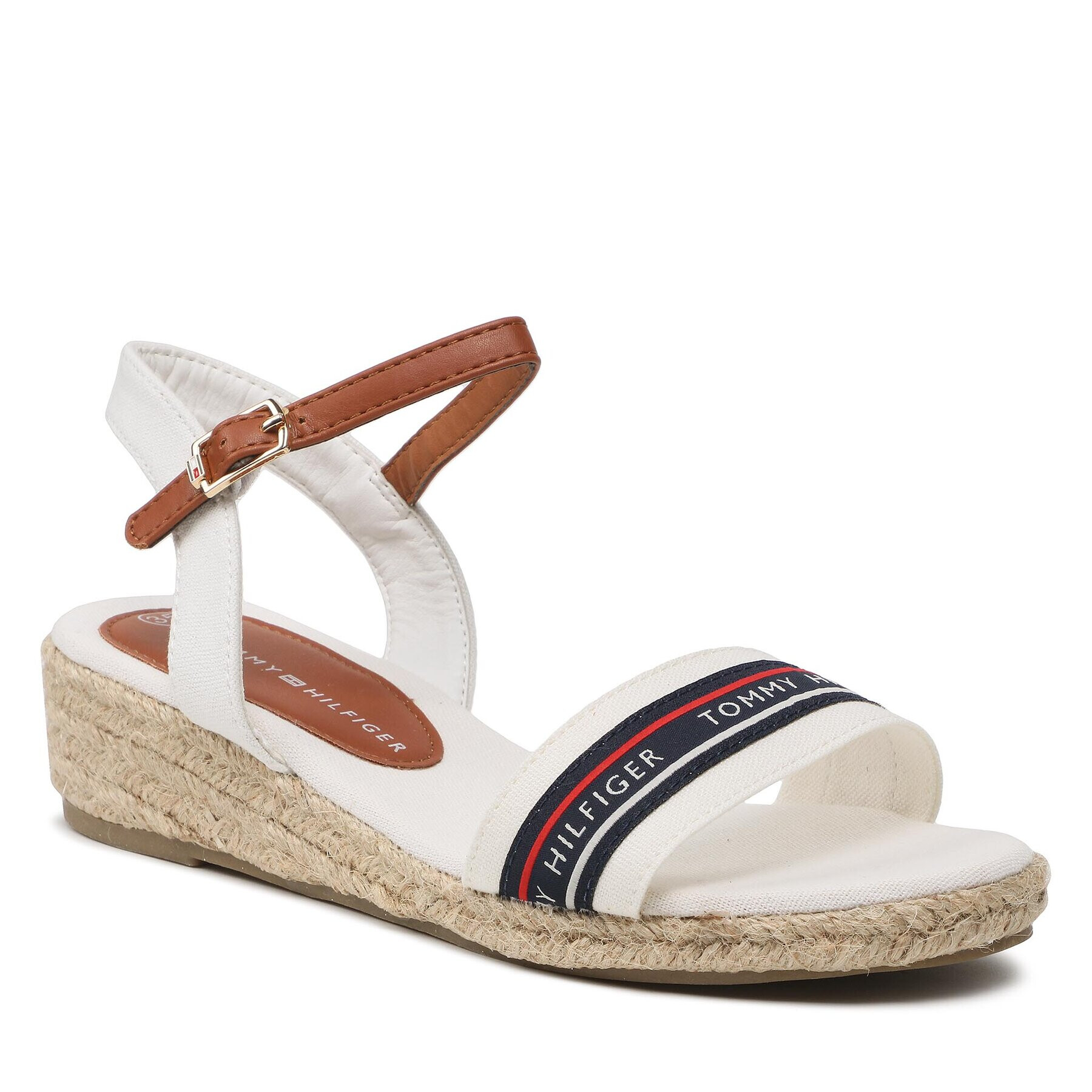 Tommy Hilfiger Espadrile Rope Wedge T3A7-32777-0048X100 S Alb - Pled.ro