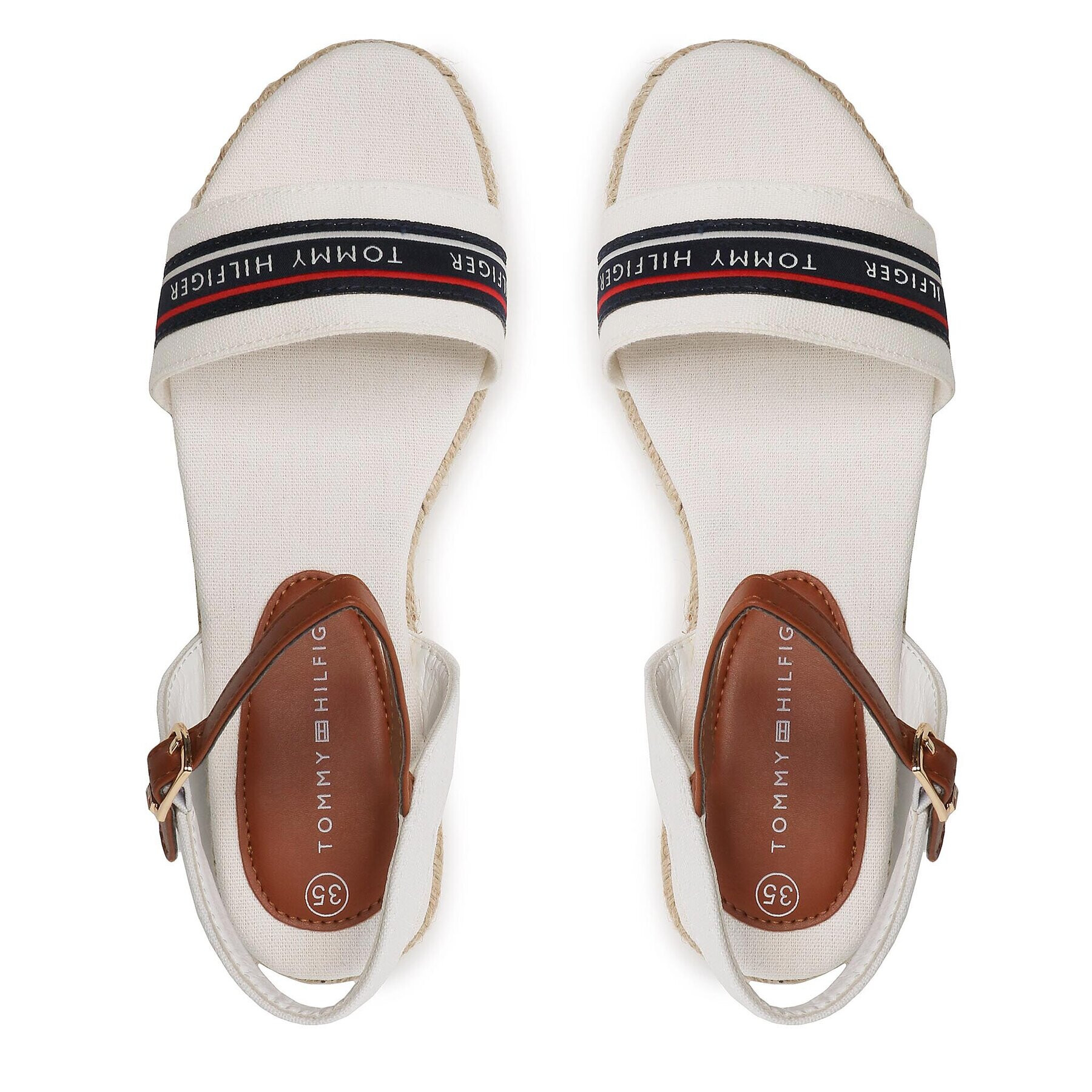 Tommy Hilfiger Espadrile Rope Wedge T3A7-32777-0048X100 S Alb - Pled.ro