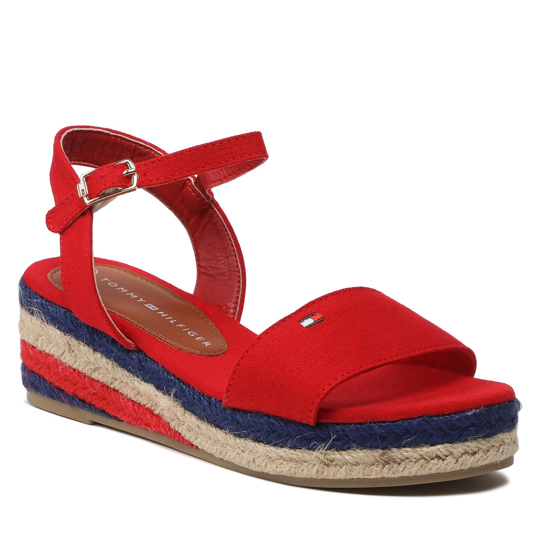 Tommy Hilfiger Espadrile Rope Wedge T3A7-32778-0048 M Roșu - Pled.ro