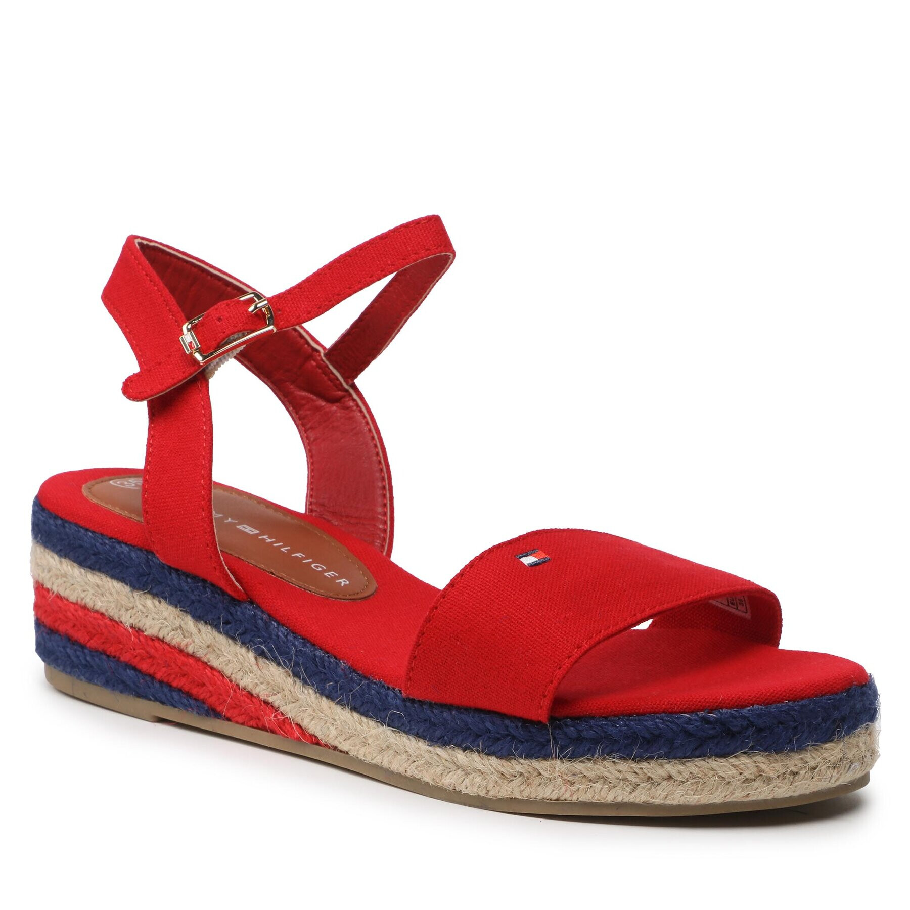 Tommy Hilfiger Espadrile Rope Wedge T3A7-32778-0048300 S Roșu - Pled.ro