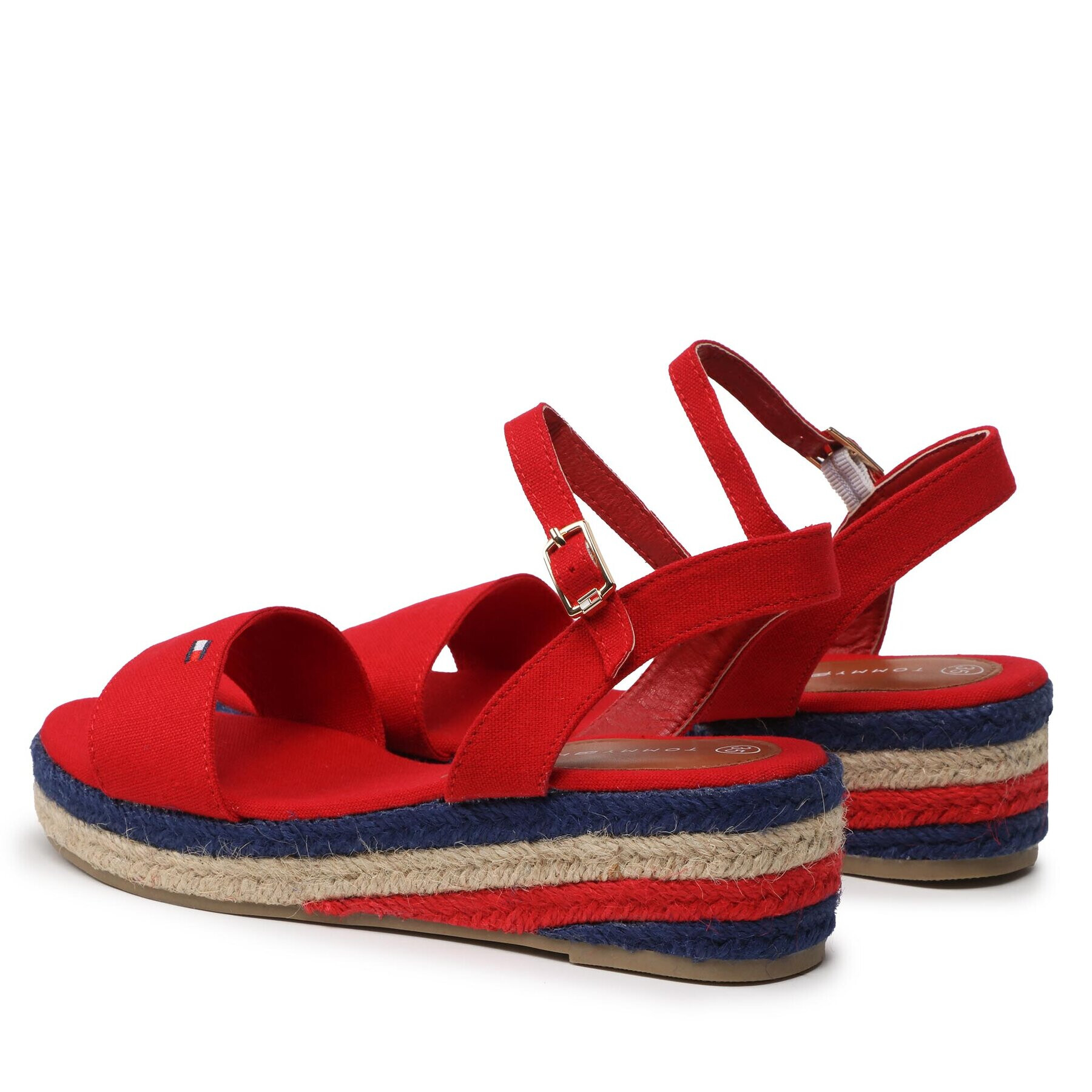 Tommy Hilfiger Espadrile Rope Wedge T3A7-32778-0048300 S Roșu - Pled.ro