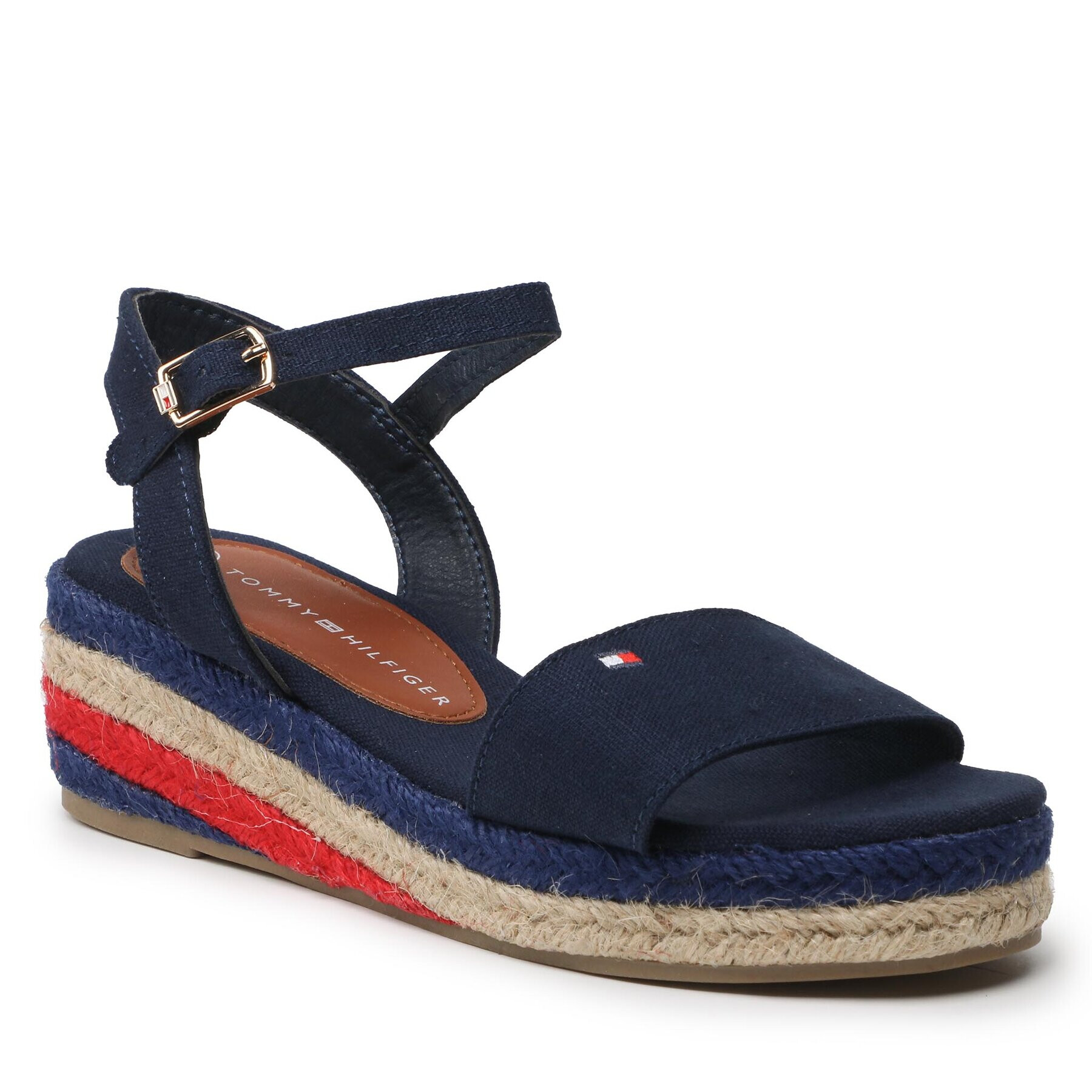 Tommy Hilfiger Espadrile Rope Wedge T3A7-32778-0048800 M Bleumarin - Pled.ro