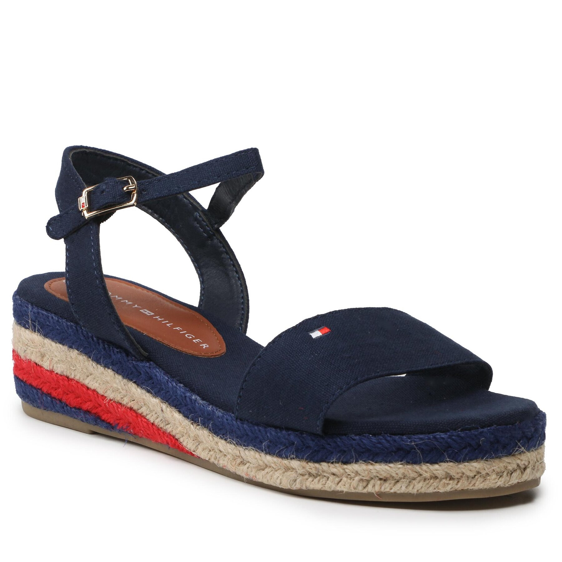 Tommy Hilfiger Espadrile Rope Wedge T3A7-32778-0048800 S Bleumarin - Pled.ro