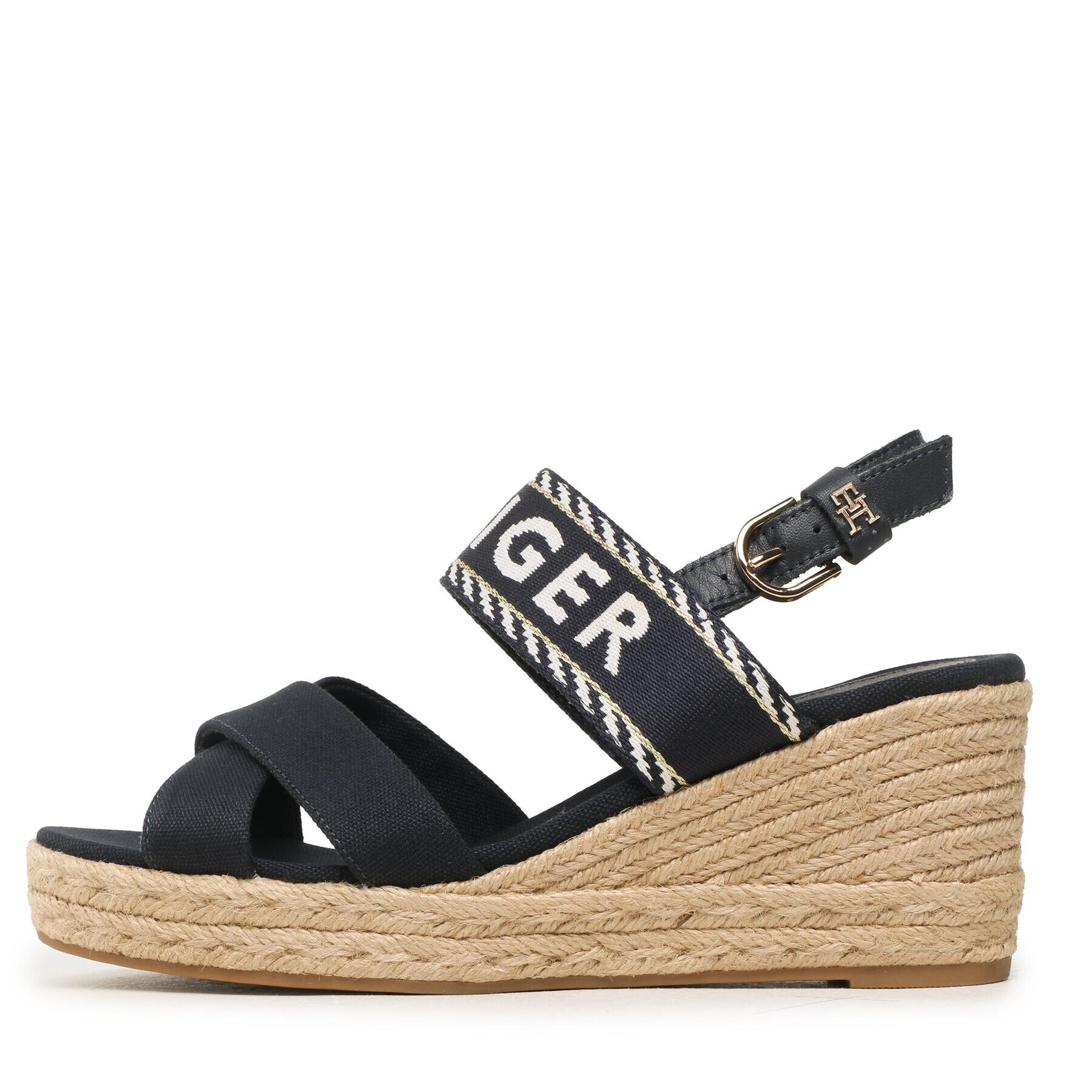 Tommy Hilfiger Espadrile Seasonal Webbing Mid Wedge FW0FW07091 Bleumarin - Pled.ro