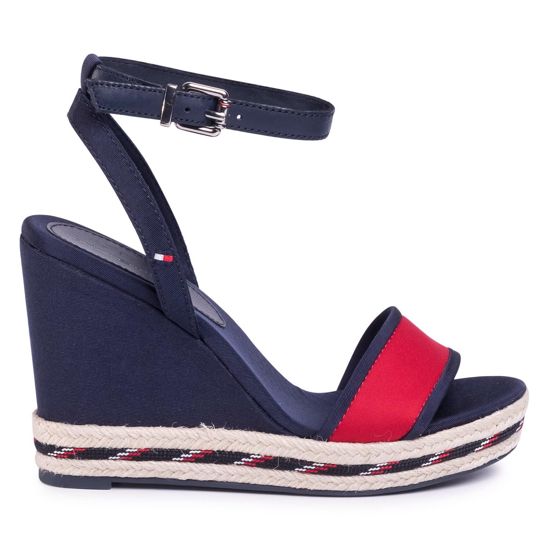 Tommy Hilfiger Espadrile Sporty Textile High Wedge FW0FW04780 Bleumarin - Pled.ro