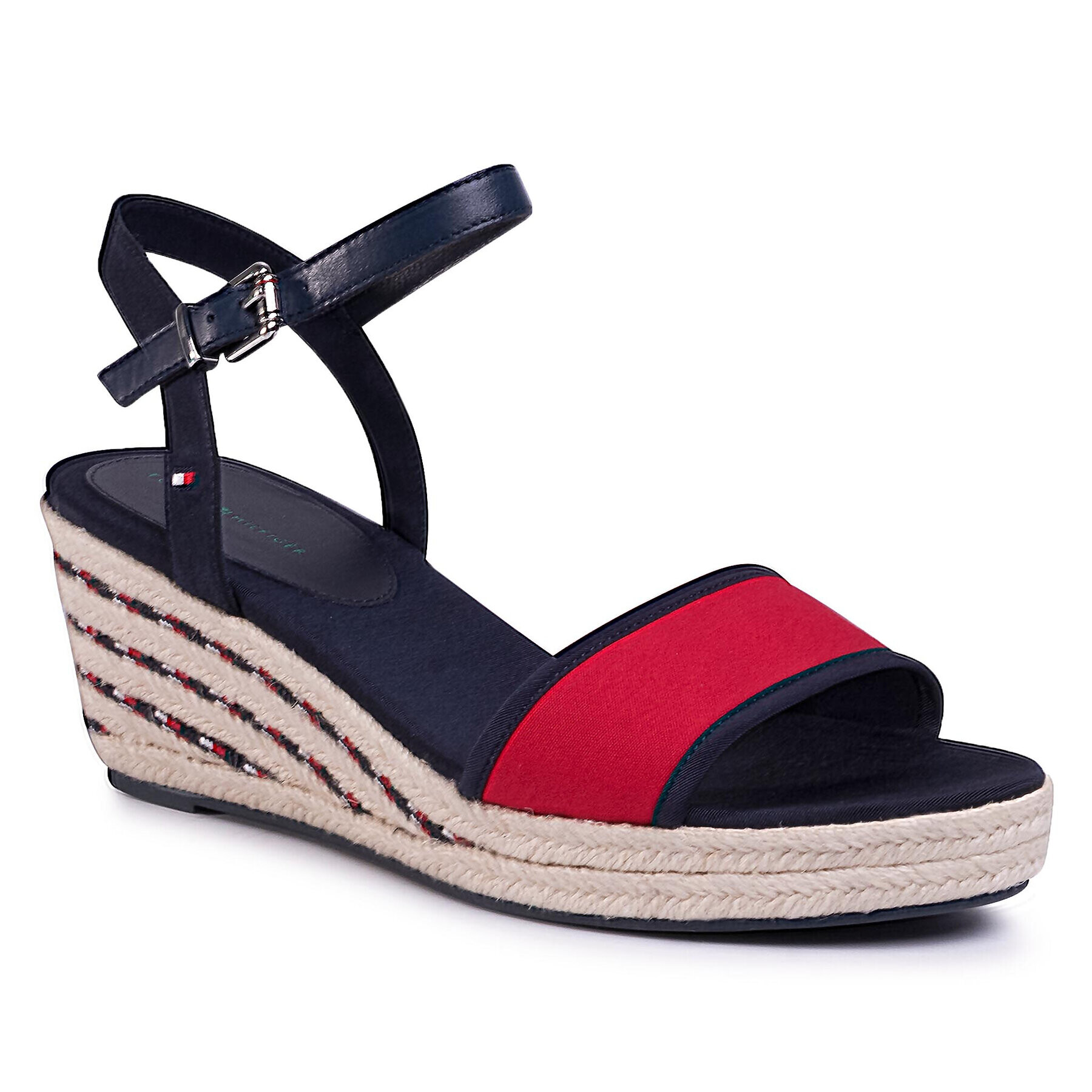 Tommy Hilfiger Espadrile Sporty Textile Mid Wedge FW0FW04773 Bleumarin - Pled.ro