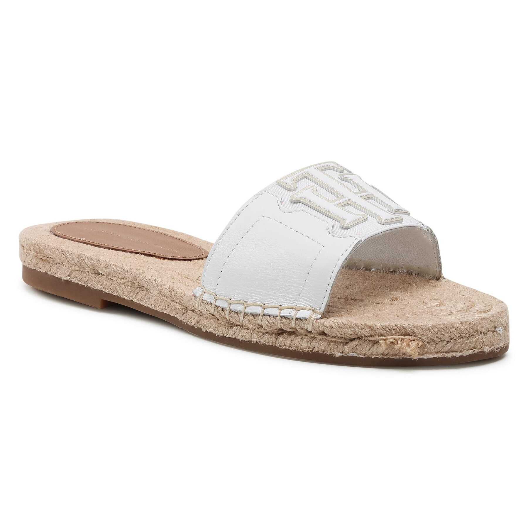 Tommy Hilfiger Espadrile Th Elastic Mule Espadrille FW0FW05596 Alb - Pled.ro