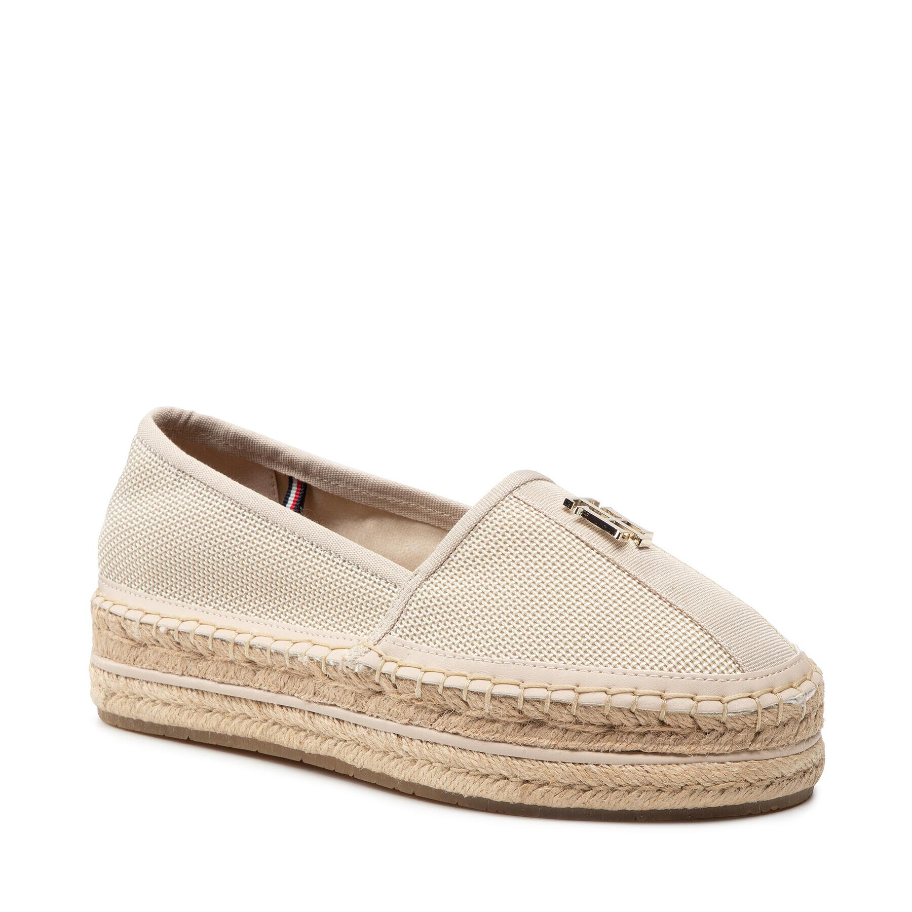 Tommy Hilfiger Espadrile Th Mesh Flatform Espadrille FW0FW05789 Bej - Pled.ro