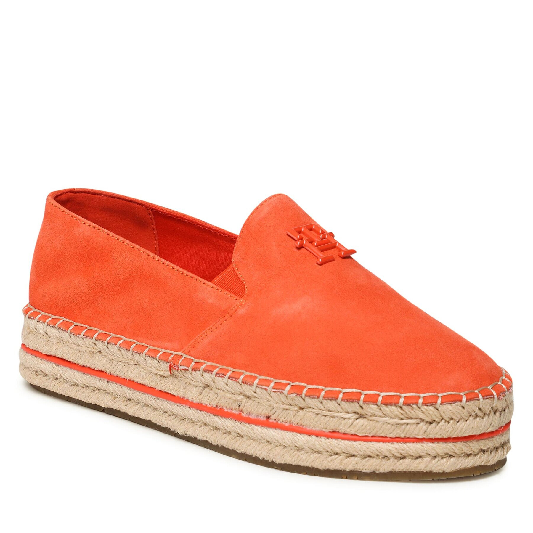 Tommy Hilfiger Espadrile Th Suede Flatform Espadrille FW0FW07069 Portocaliu - Pled.ro