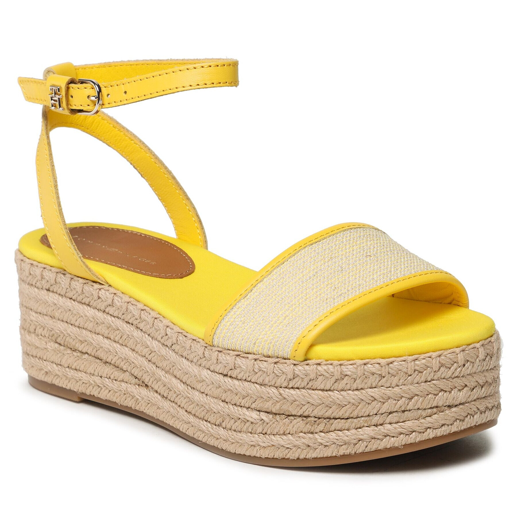 Tommy Hilfiger Espadrile Th Woven Platform Sandal FW0FW07345 Galben - Pled.ro