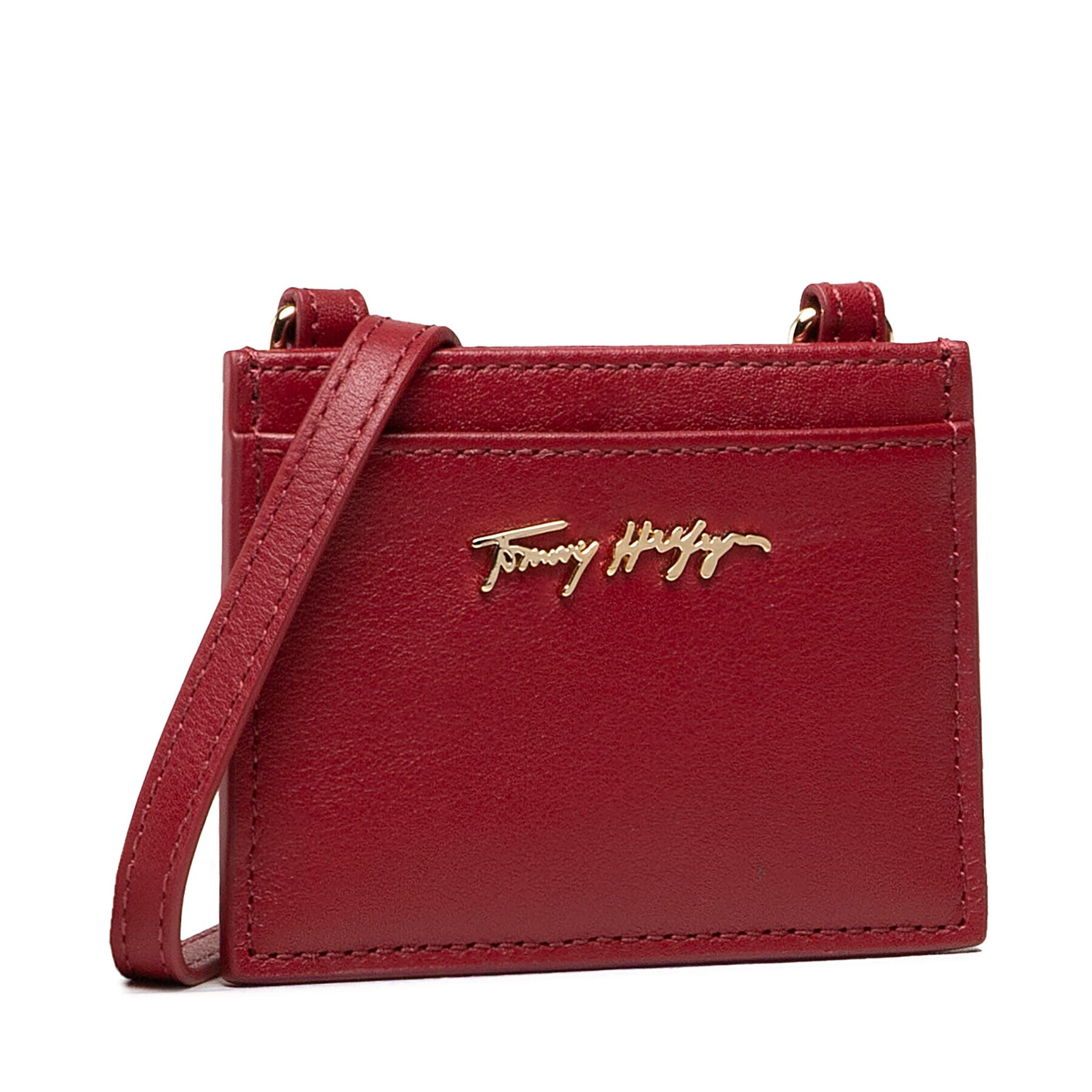 Tommy Hilfiger Etui pentru carduri Essential Leather Cc Holder AW0AW10536 Roșu - Pled.ro