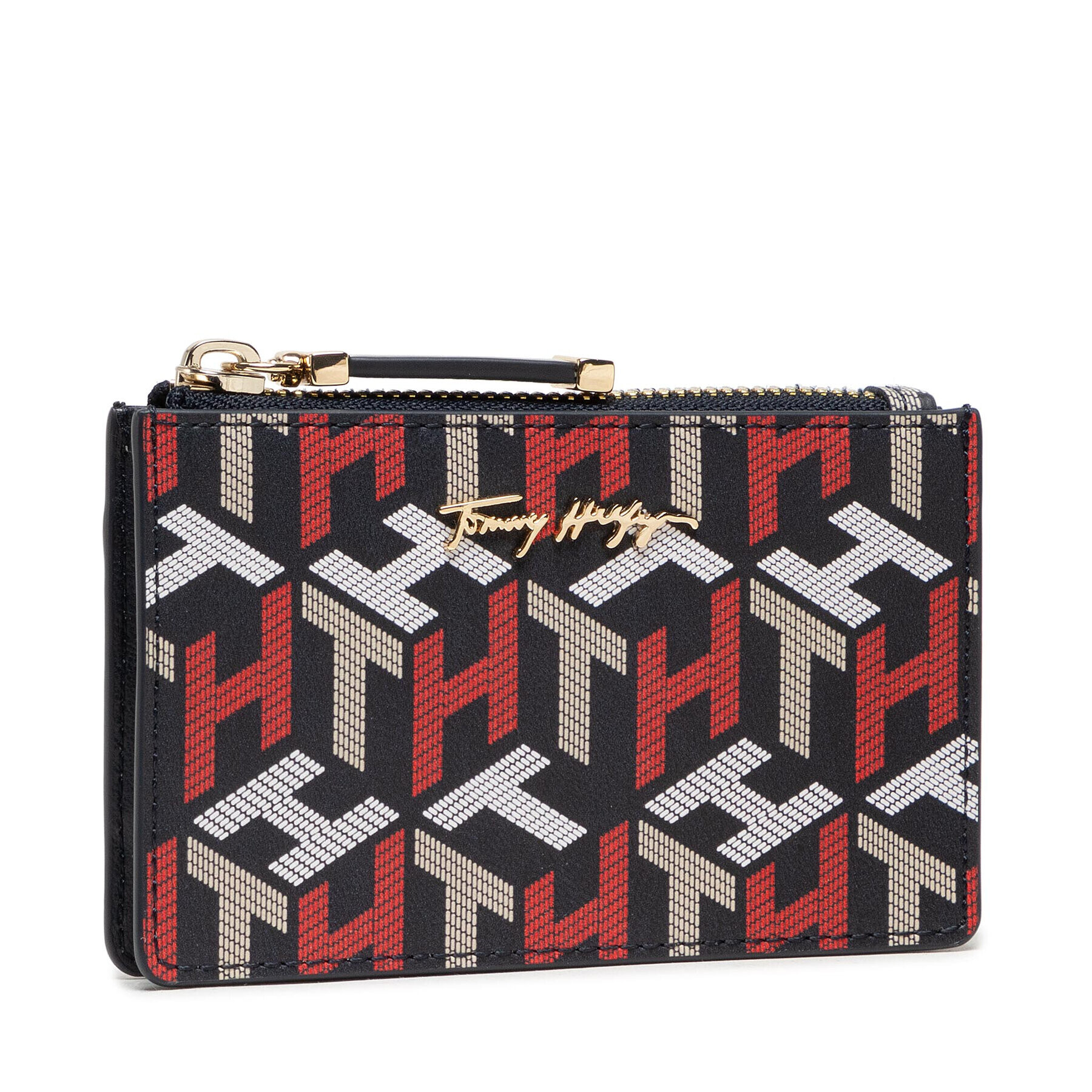 Tommy Hilfiger Etui pentru carduri Iconic Tommy Cc Holder Corp Mono AW0AW10275 Bleumarin - Pled.ro