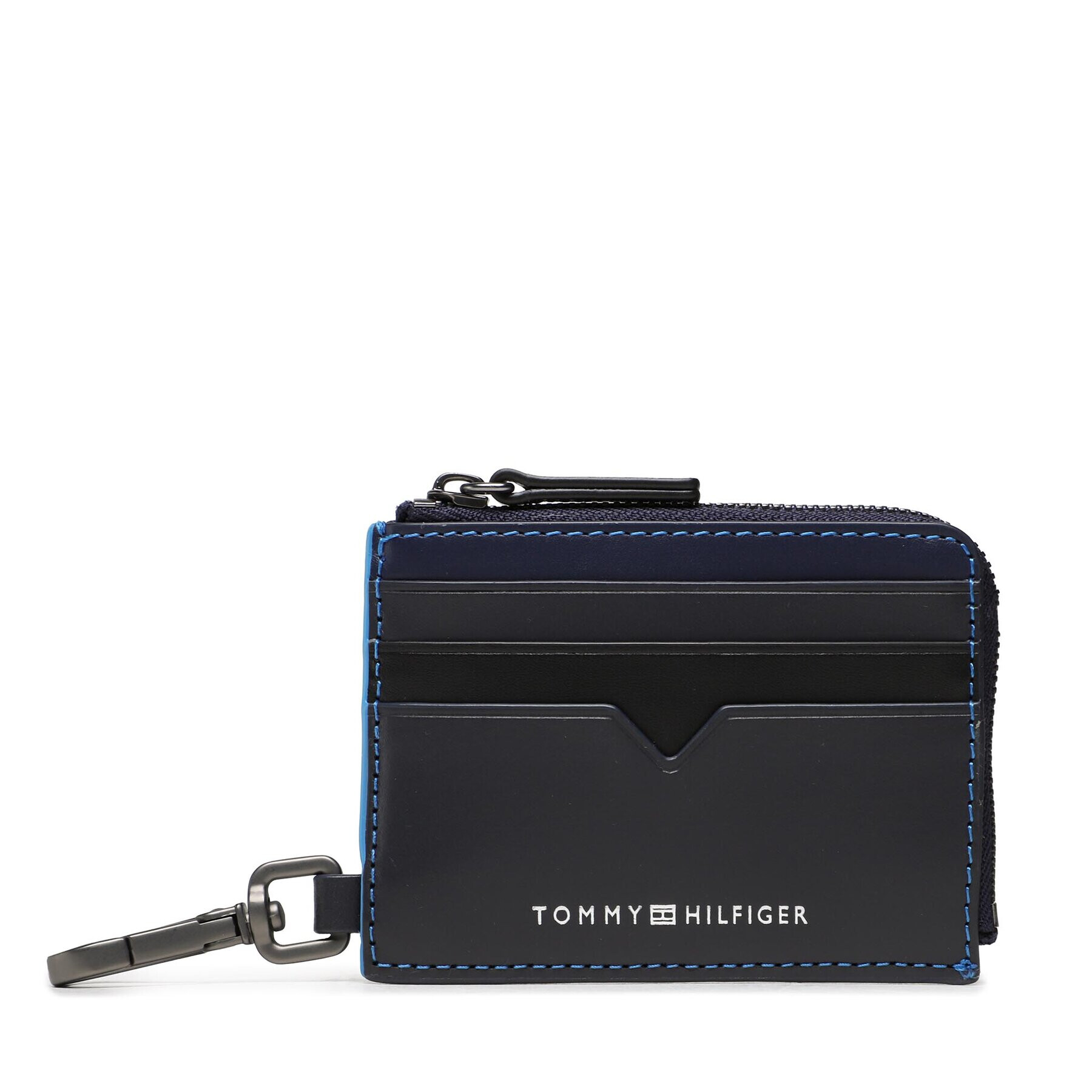 Tommy Hilfiger Etui pentru carduri Th Holder Leather Cc With Zip AM0AM11001 Bleumarin - Pled.ro