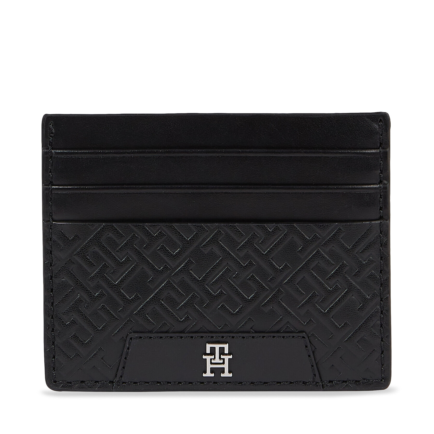 Tommy Hilfiger Etui pentru carduri Th Monogram Leather Cc Holder AM0AM11592 Negru - Pled.ro