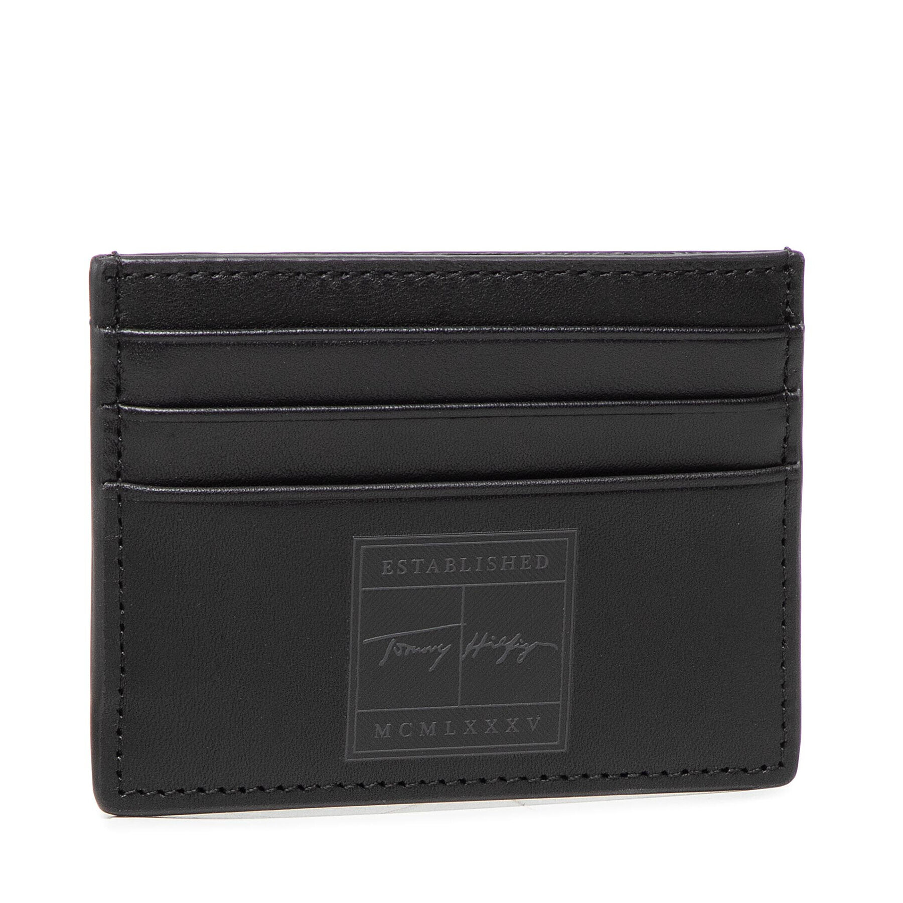 Tommy Hilfiger Etui pentru carduri Th Signature Cc Holder AM0AM08598 Negru - Pled.ro