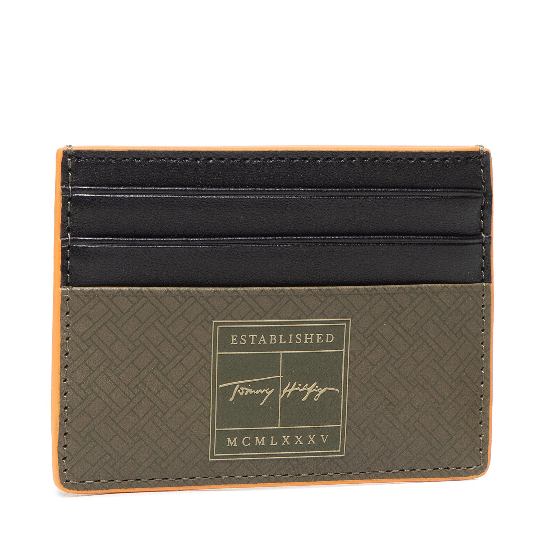 Tommy Hilfiger Etui pentru carduri Th Signature Mono Cc Holder AM0AM08708 Verde - Pled.ro