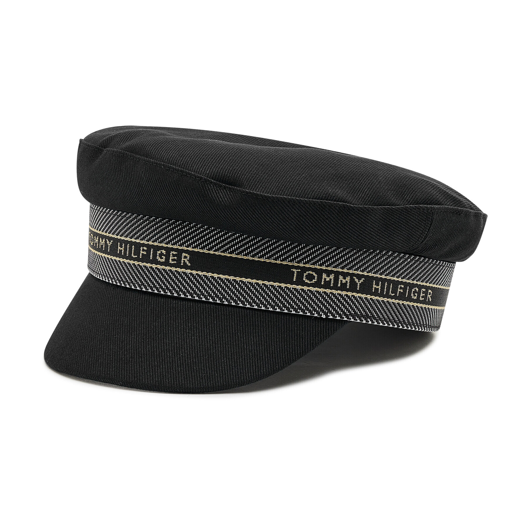 Tommy Hilfiger Flat cap Signature Feminine Baker Boy AW0AW10997 Negru - Pled.ro