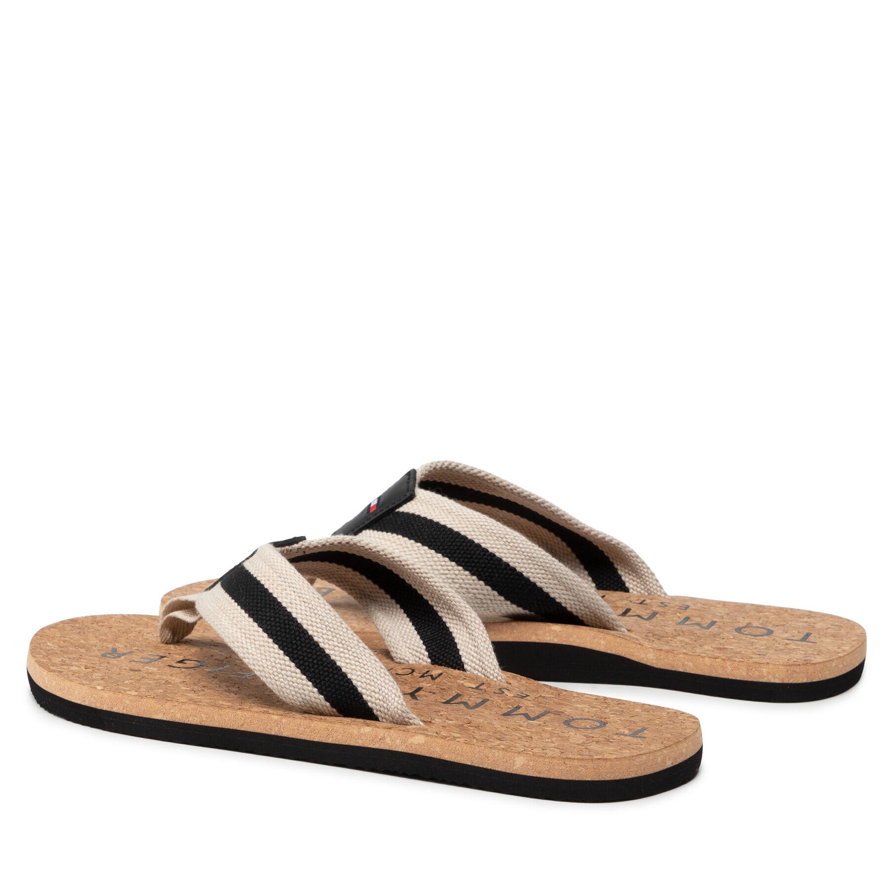 Tommy Hilfiger Flip flop Cork Beach Sandal FM0FM03986 Negru - Pled.ro