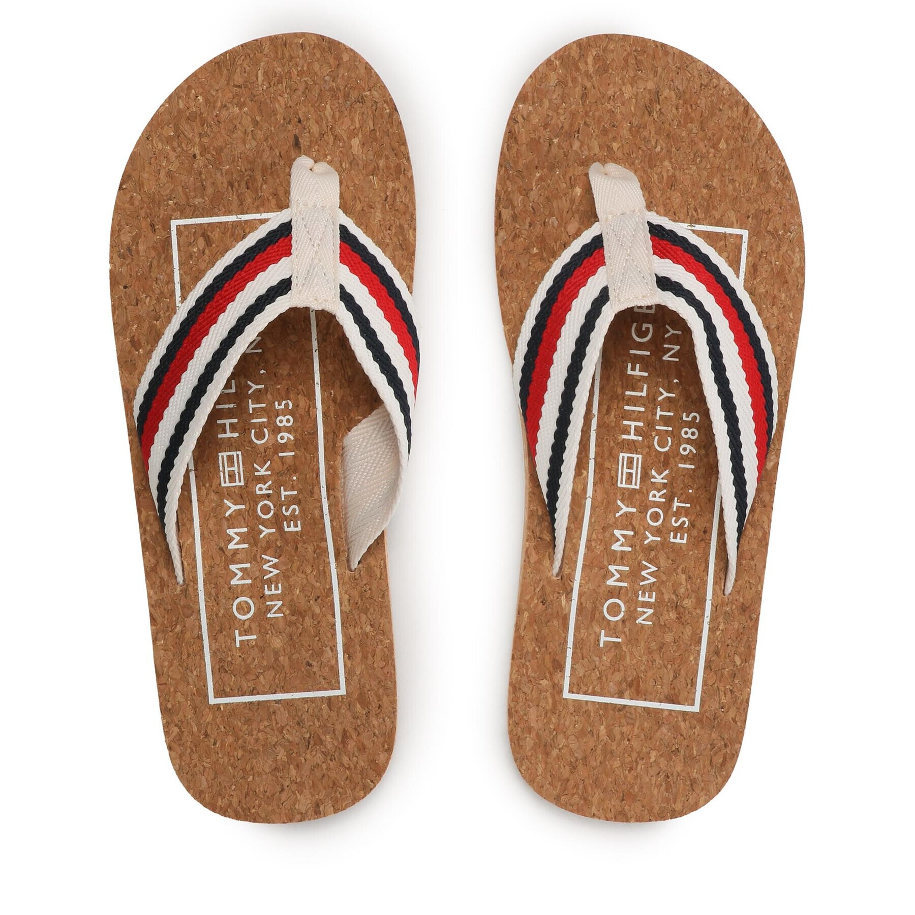 Tommy Hilfiger Flip flop Cork Beach Sandal FM0FM04475 Bej - Pled.ro