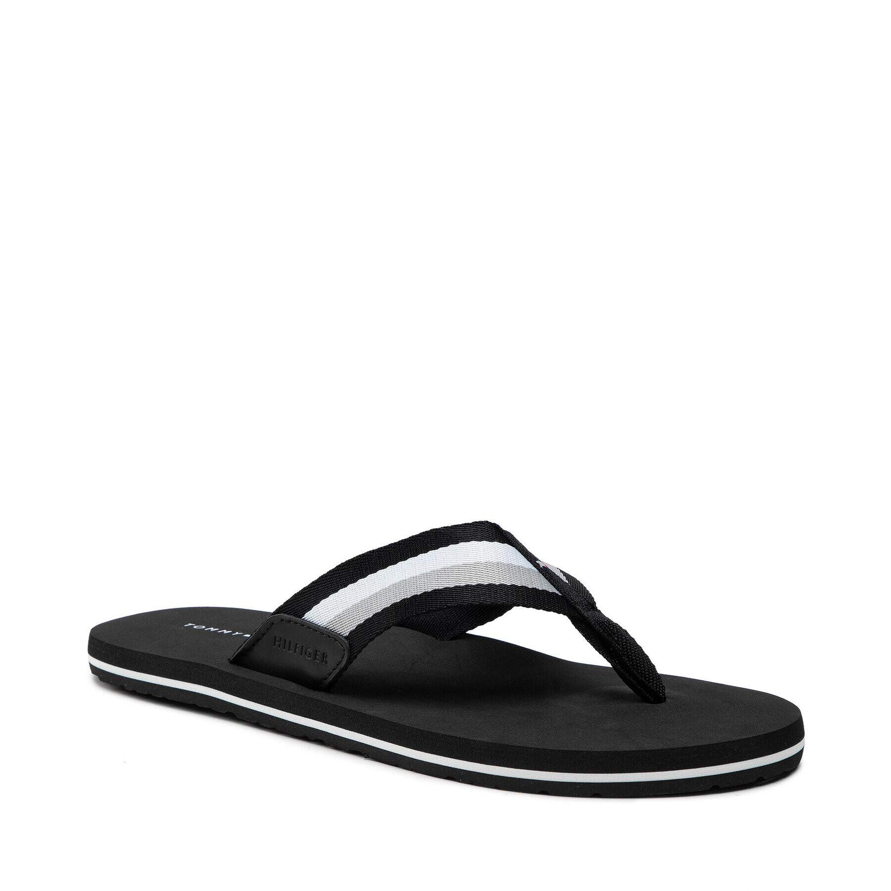 Tommy Hilfiger Flip flop Corporate Hilfiger Beach Sandal FM0FM03380 Negru - Pled.ro