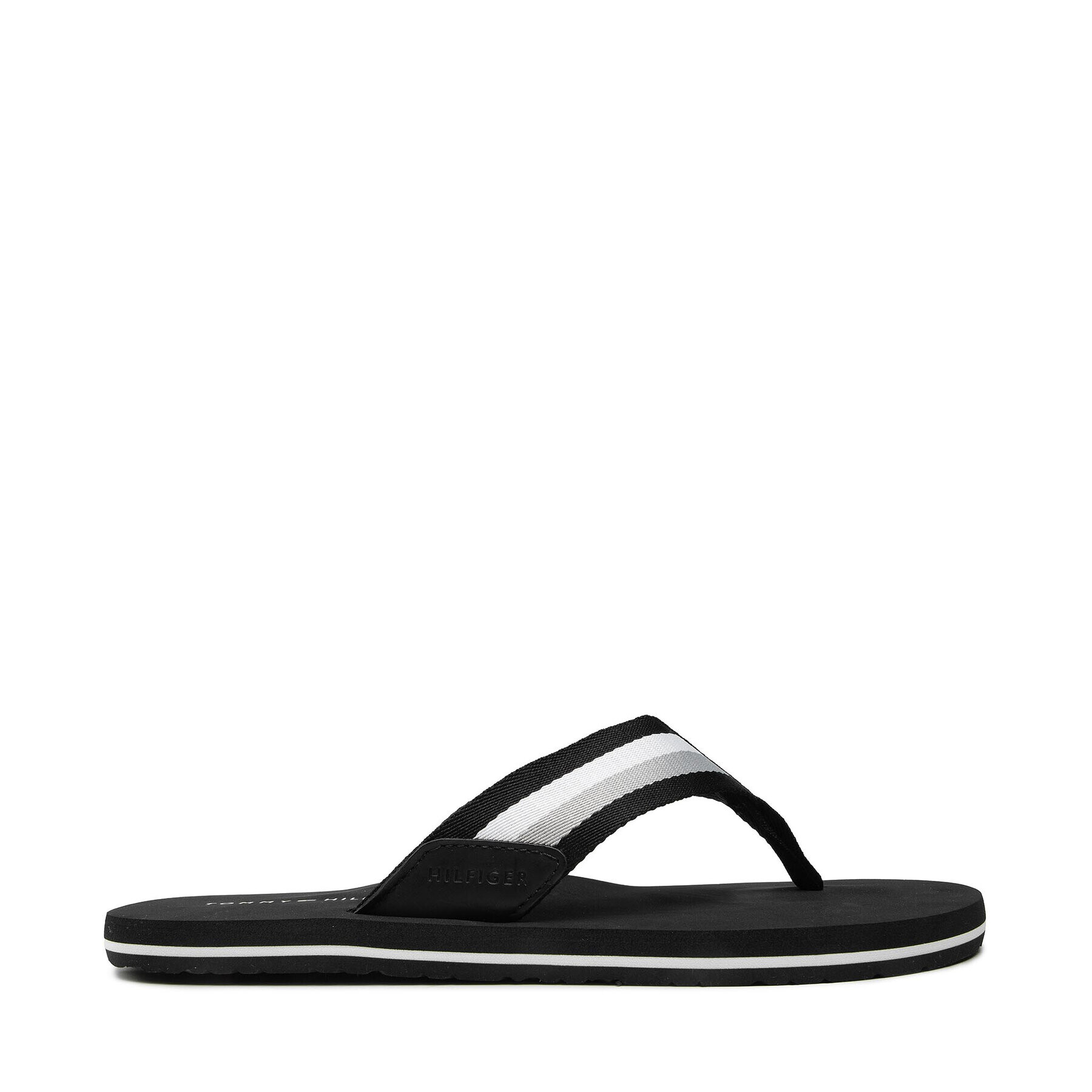 Tommy Hilfiger Flip flop Corporate Hilfiger Beach Sandal FM0FM03380 Negru - Pled.ro