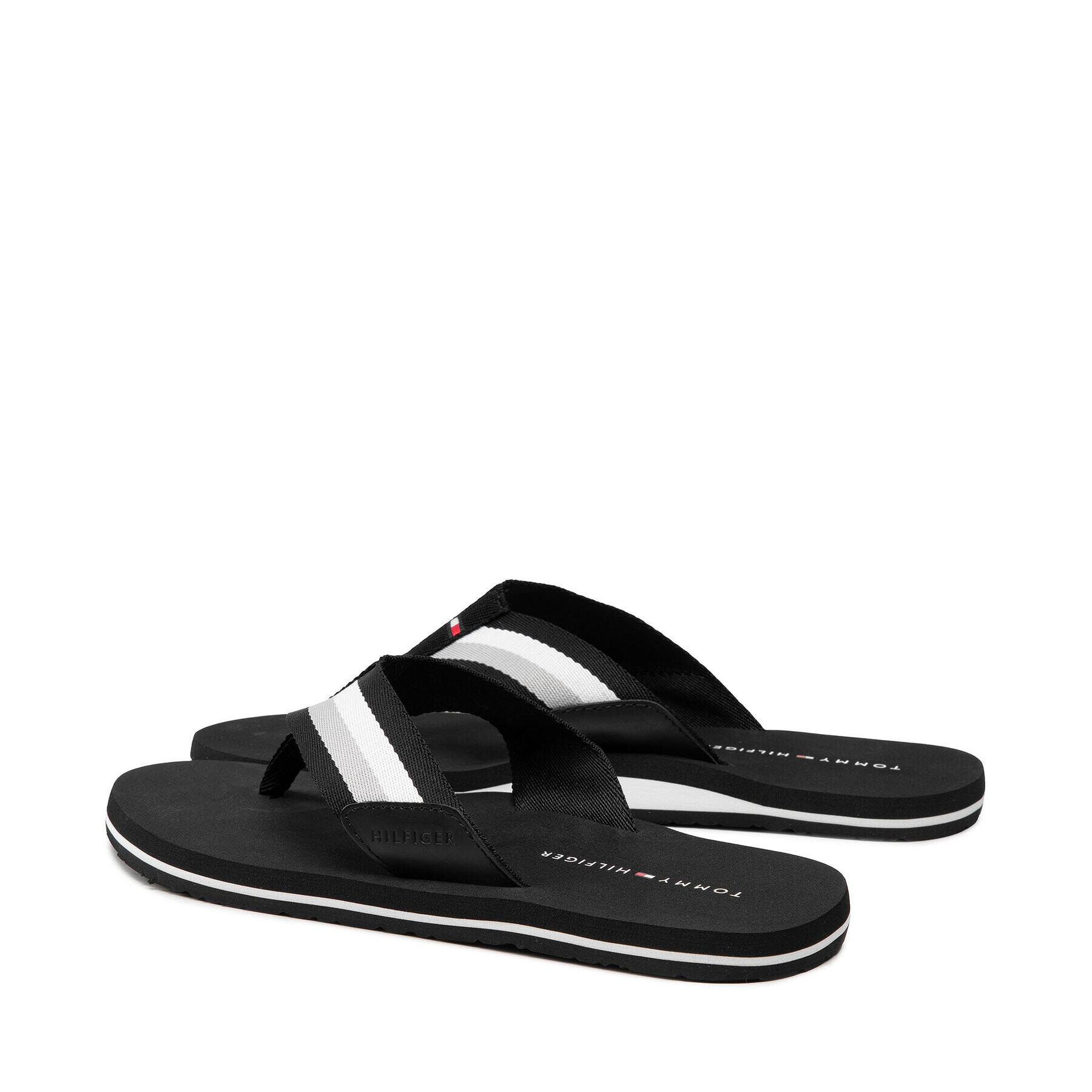 Tommy Hilfiger Flip flop Corporate Hilfiger Beach Sandal FM0FM03380 Negru - Pled.ro