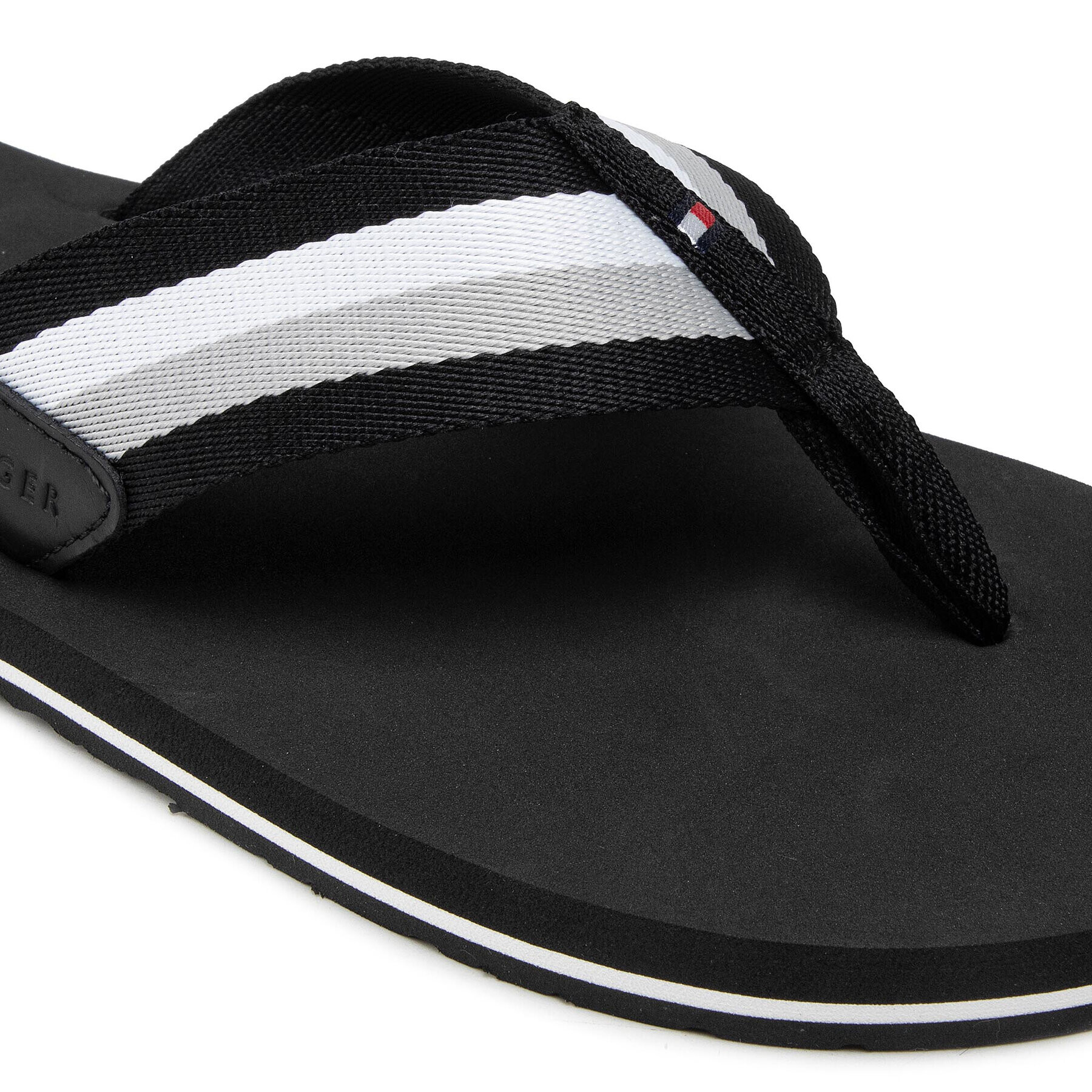 Tommy Hilfiger Flip flop Corporate Hilfiger Beach Sandal FM0FM03380 Negru - Pled.ro