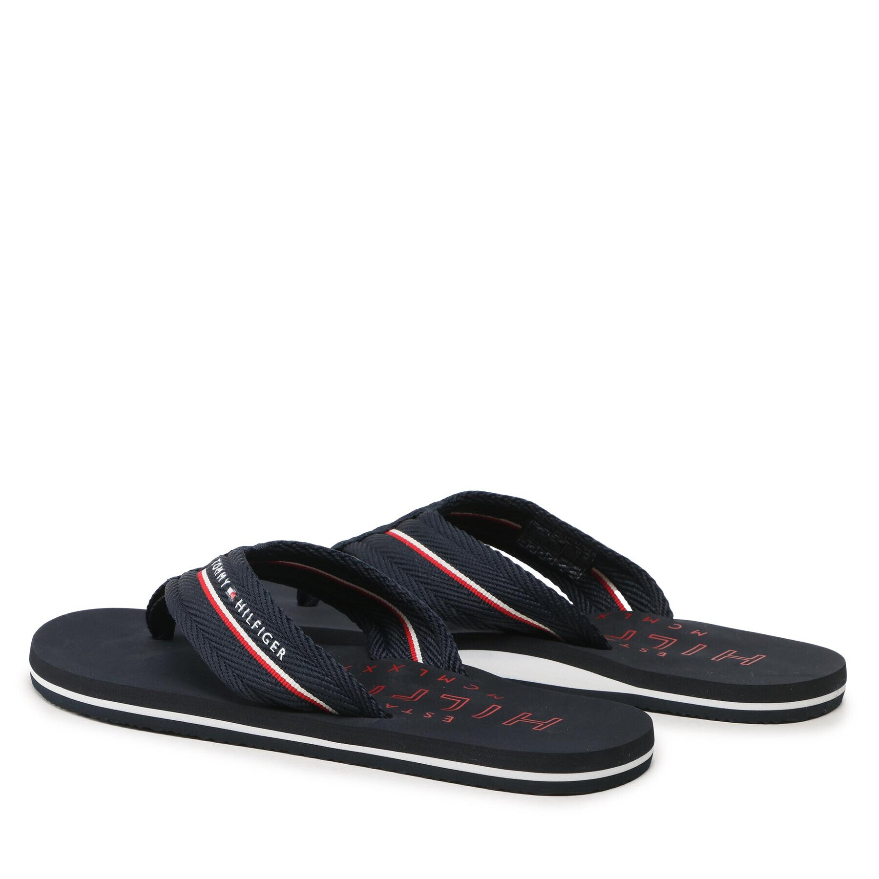 Tommy Hilfiger Flip flop Corporate Hilfiger Beach Sandal FM0FM04471 Bleumarin - Pled.ro