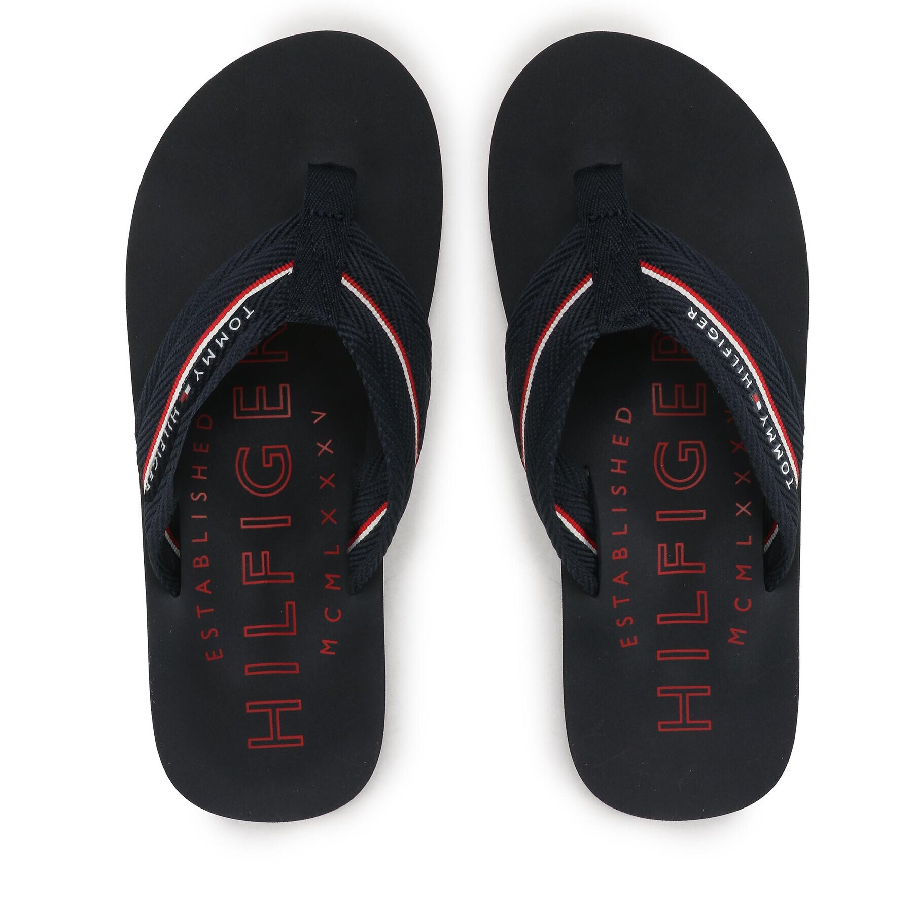 Tommy Hilfiger Flip flop Corporate Hilfiger Beach Sandal FM0FM04471 Bleumarin - Pled.ro