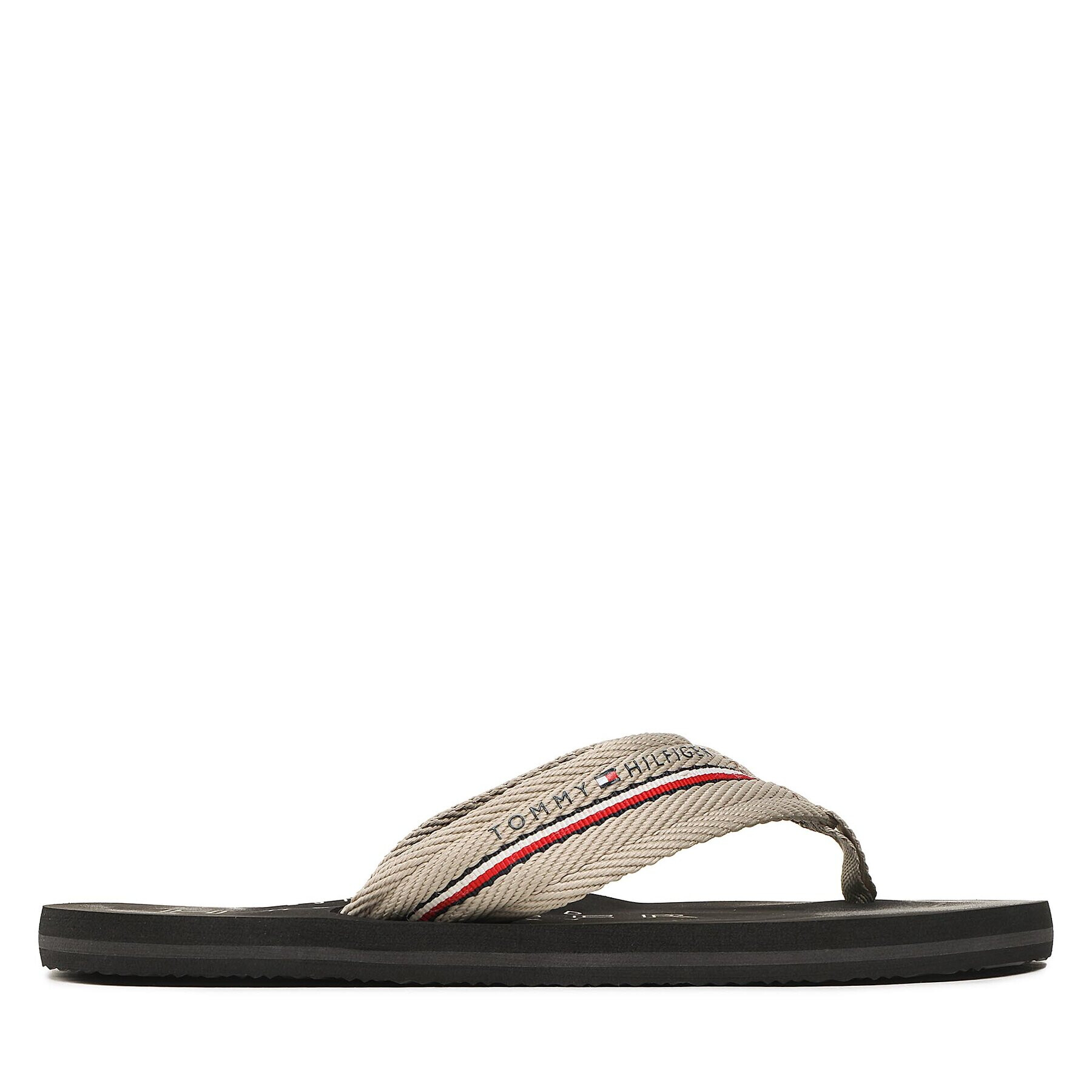 Tommy Hilfiger Flip flop Corporate Hilfiger Beach Sandal FM0FM04471 Gri - Pled.ro