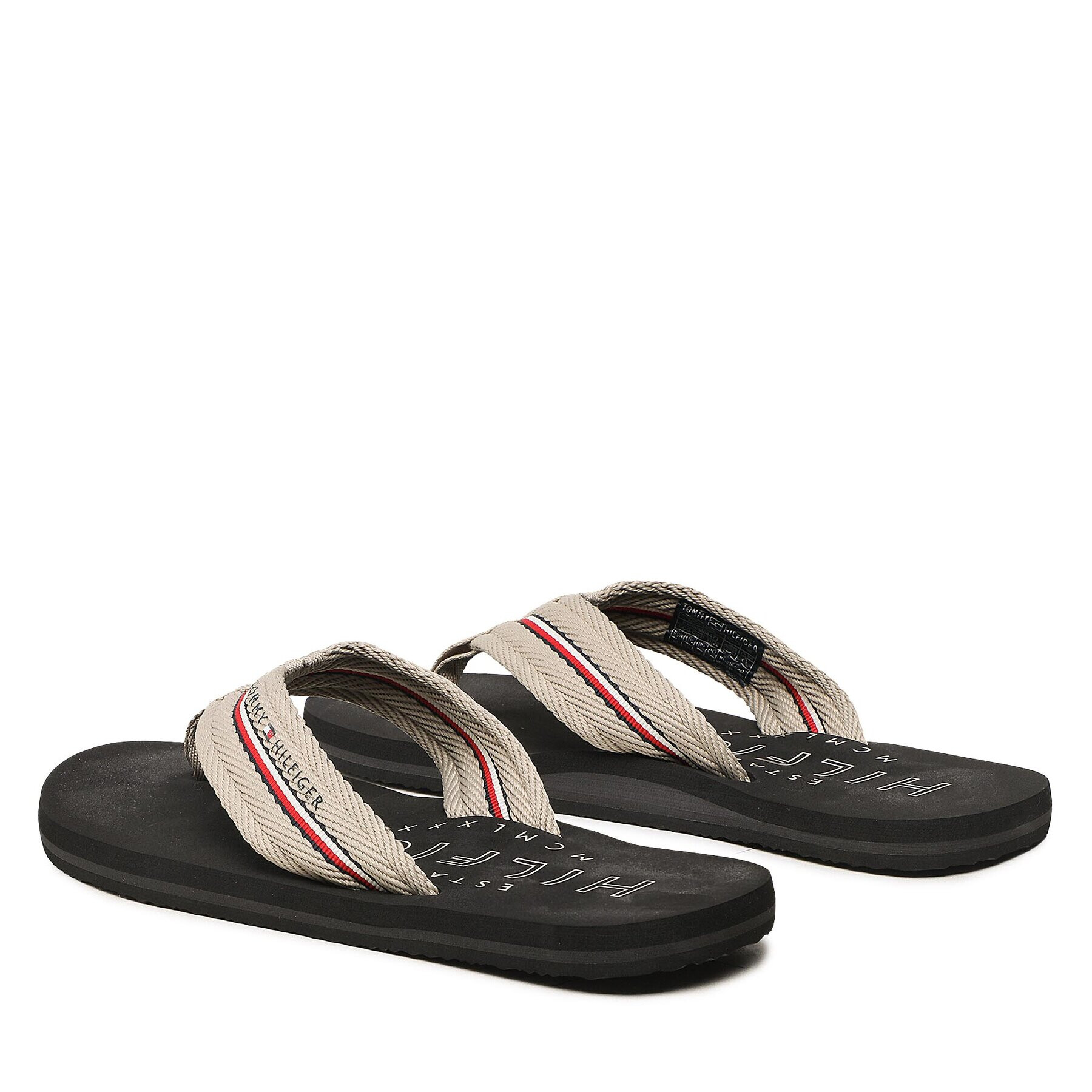 Tommy Hilfiger Flip flop Corporate Hilfiger Beach Sandal FM0FM04471 Gri - Pled.ro