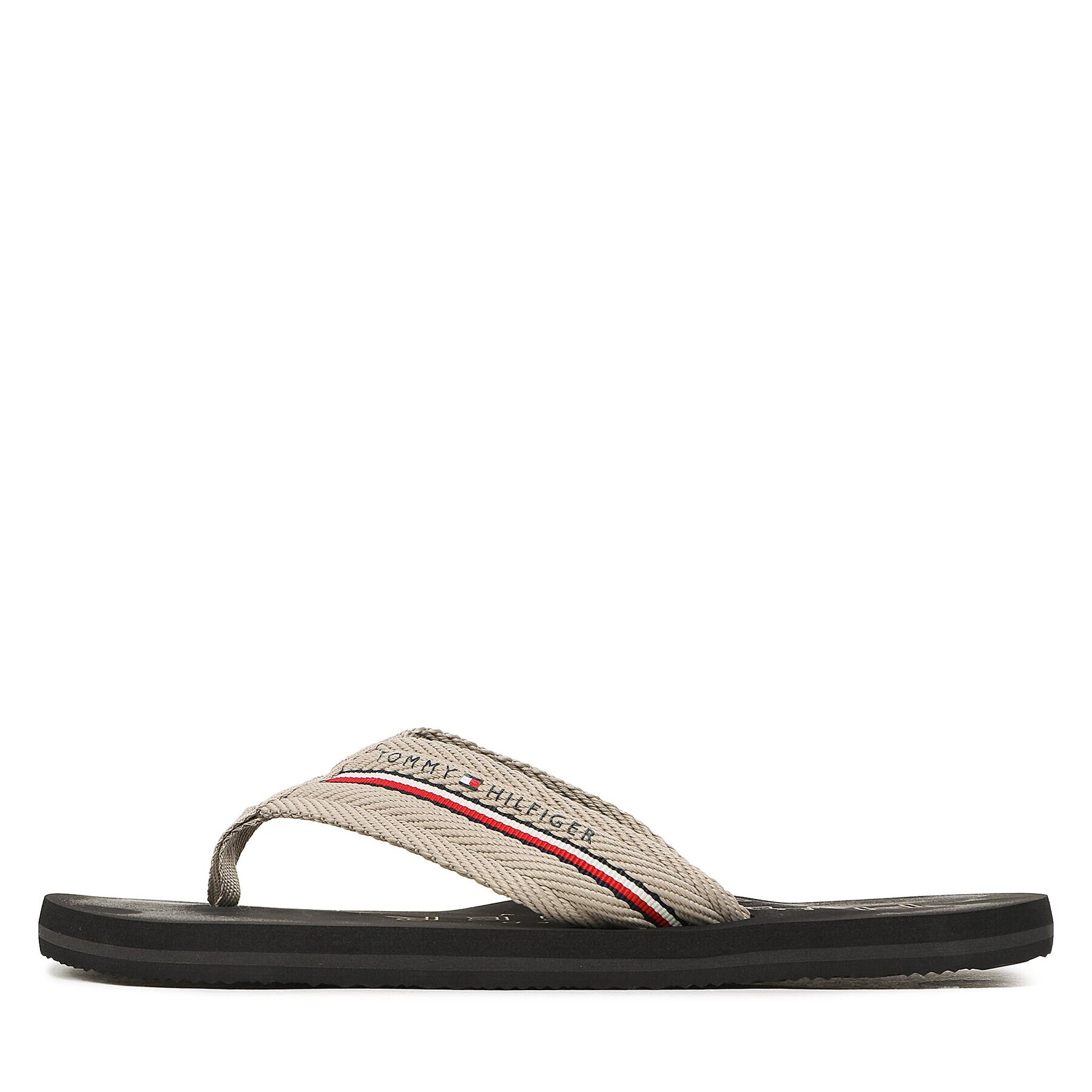 Tommy Hilfiger Flip flop Corporate Hilfiger Beach Sandal FM0FM04471 Gri - Pled.ro