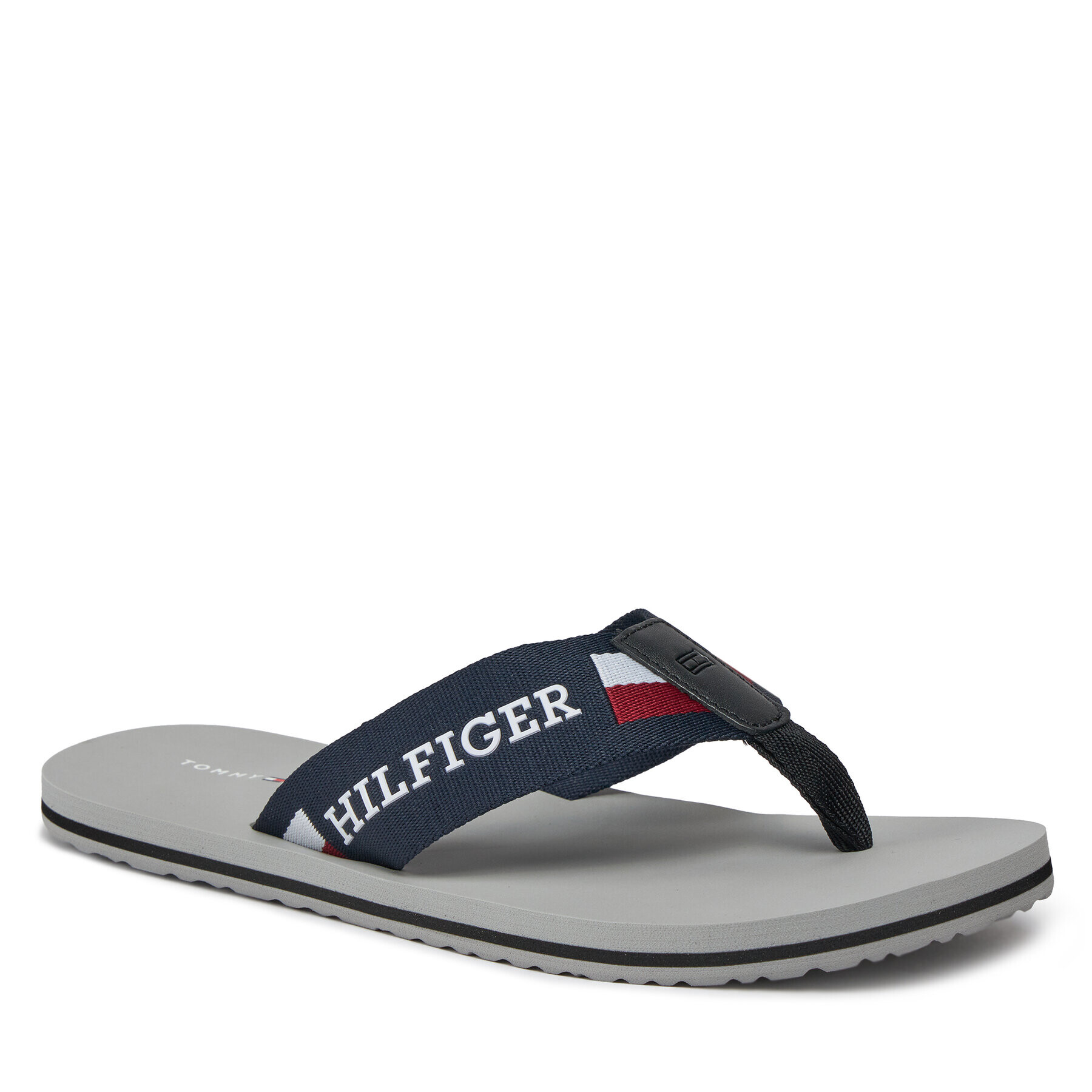 Tommy Hilfiger Flip flop Corporate Monotype Beach Sandal FM0FM04913 Argintiu - Pled.ro