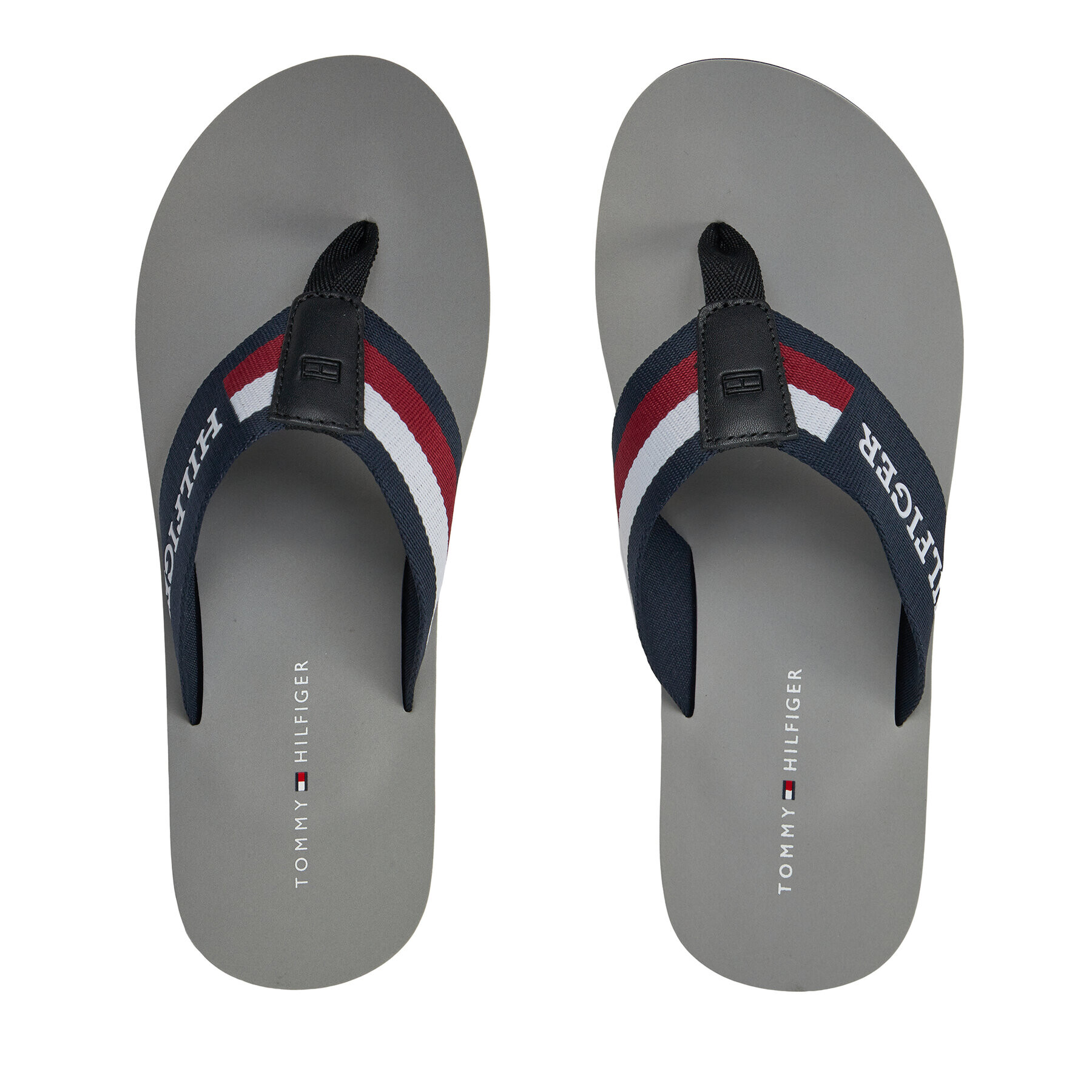 Tommy Hilfiger Flip flop Corporate Monotype Beach Sandal FM0FM04913 Argintiu - Pled.ro