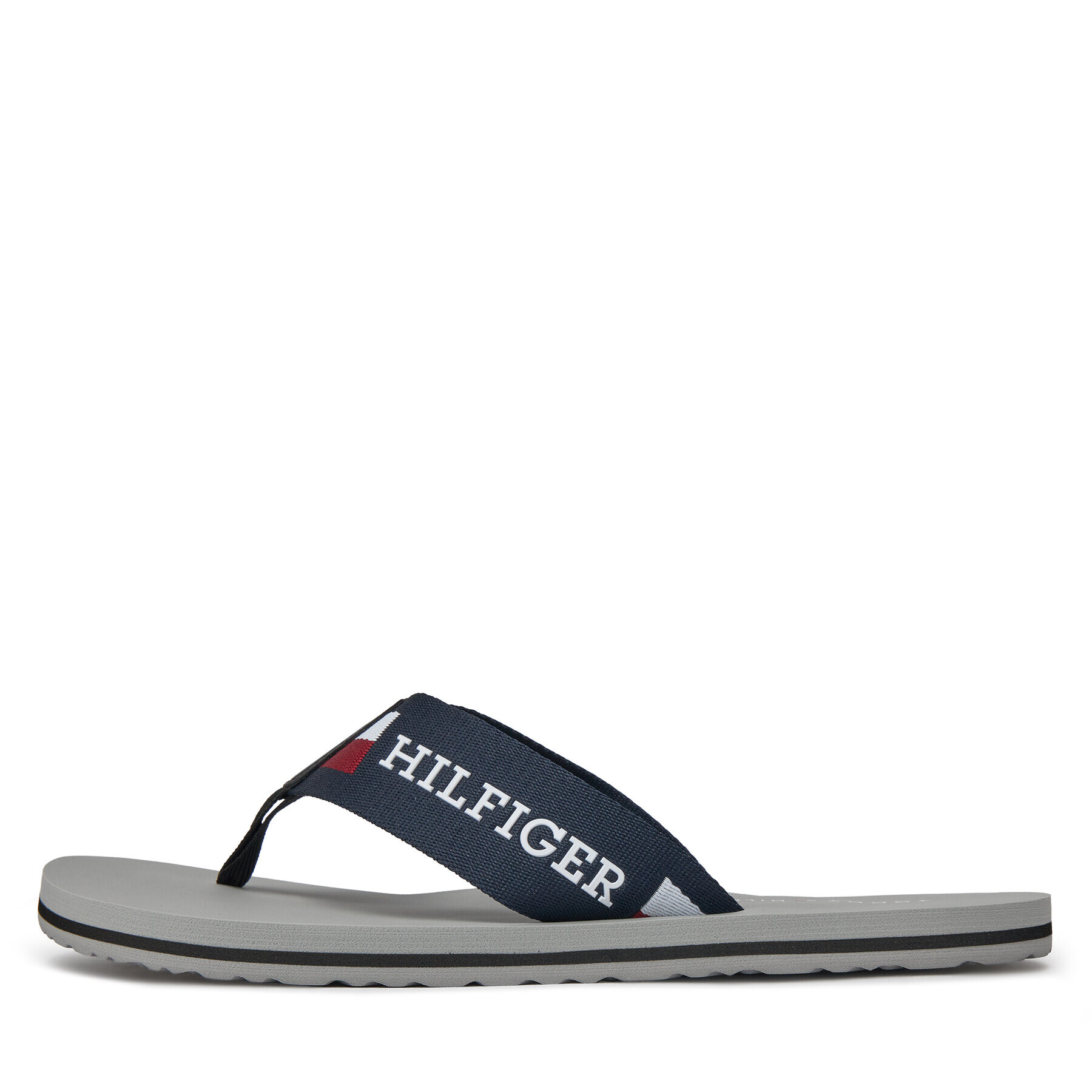 Tommy Hilfiger Flip flop Corporate Monotype Beach Sandal FM0FM04913 Argintiu - Pled.ro