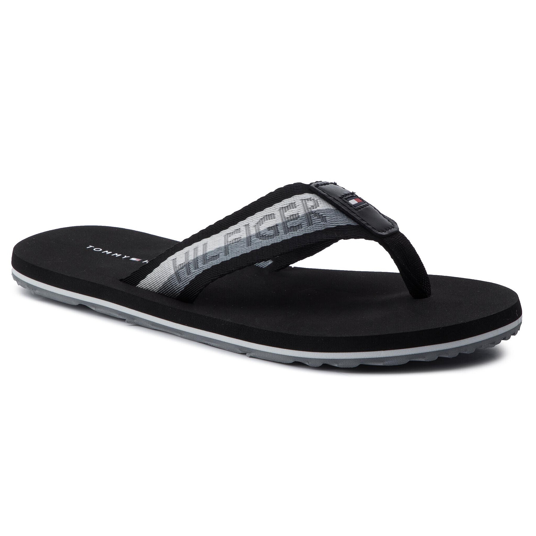 Tommy Hilfiger Flip flop Corporate Webbing Beach Sandal FM0FM02266 Negru - Pled.ro