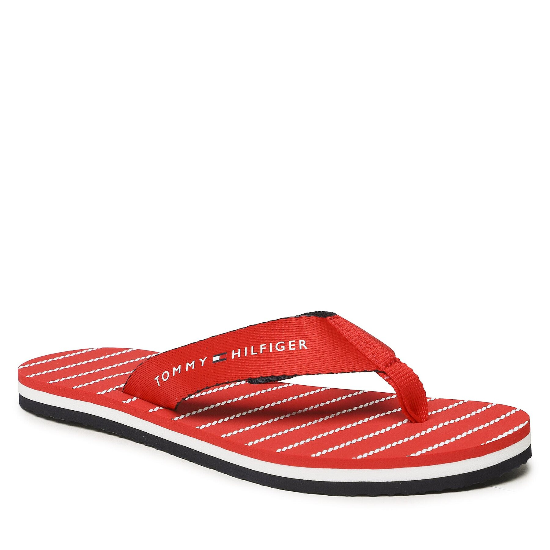 Tommy Hilfiger Flip flop Essential Rope Sandal FW0FW07142 Roșu - Pled.ro