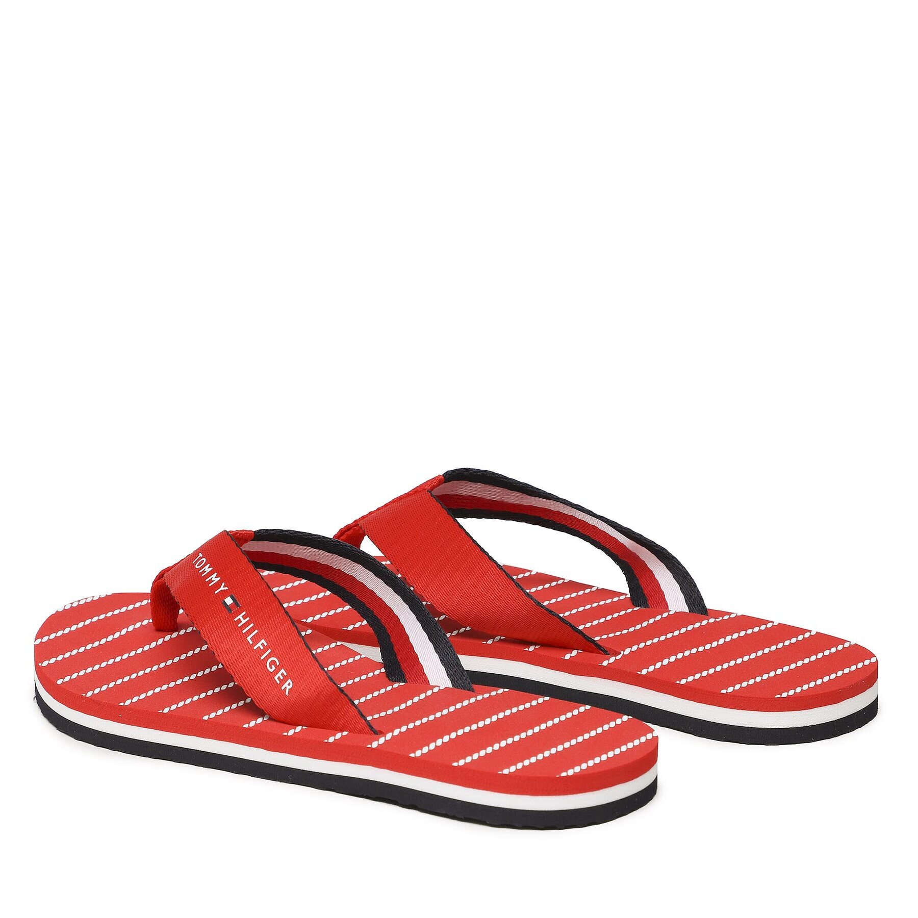 Tommy Hilfiger Flip flop Essential Rope Sandal FW0FW07142 Roșu - Pled.ro