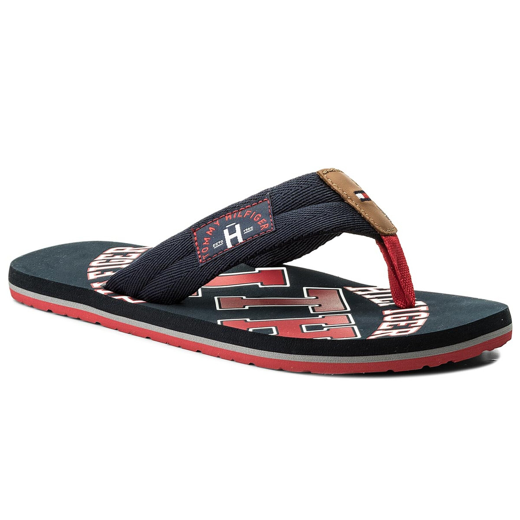 Tommy Hilfiger Flip flop Essential Th Beach Sandal FM0FM01369 Bleumarin - Pled.ro